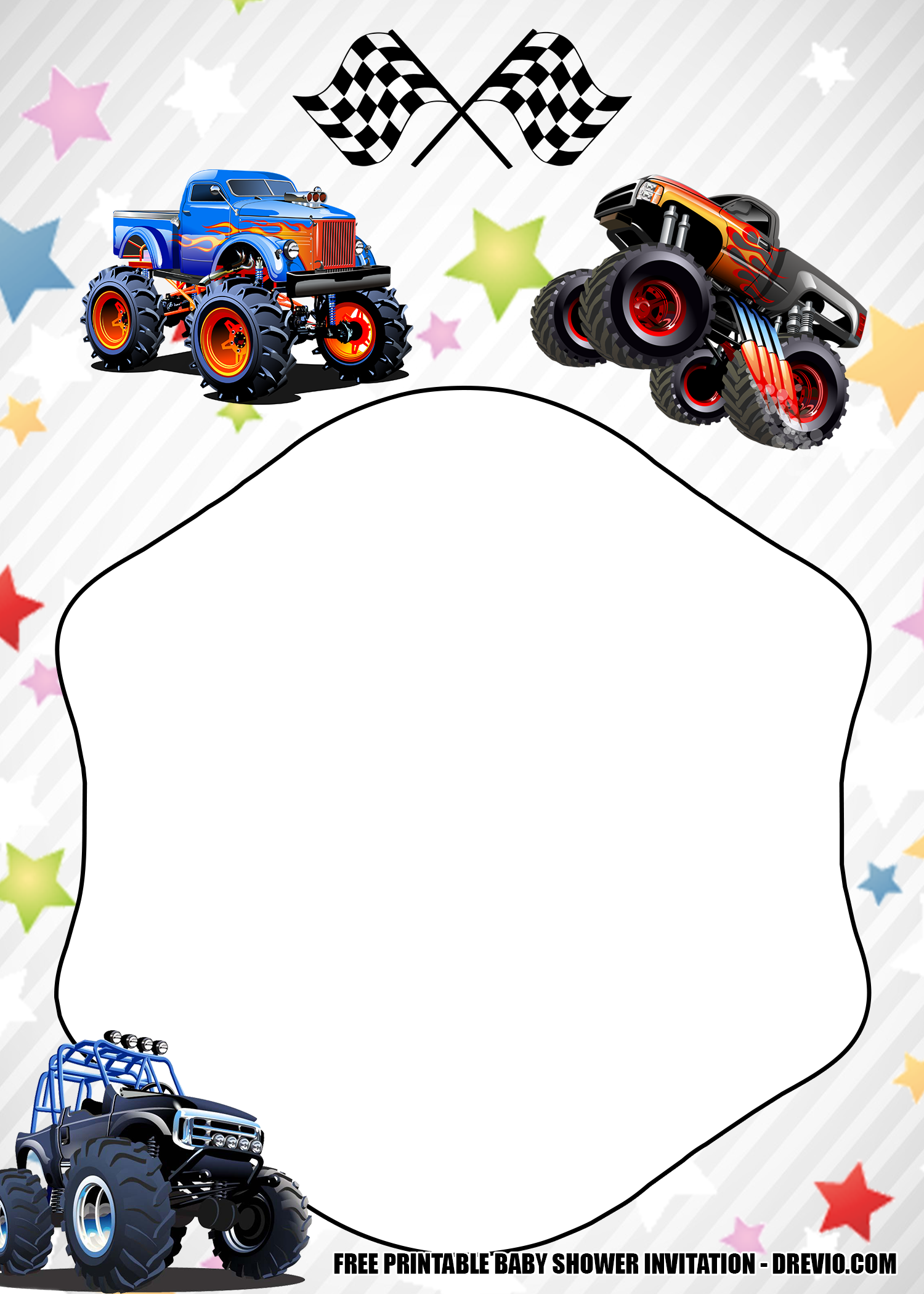 FREE Monster Truck Baby Shower Invitation Templates Monster Truck Birthday Monster Trucks Birthday Party Monster Truck Theme Birthday Party