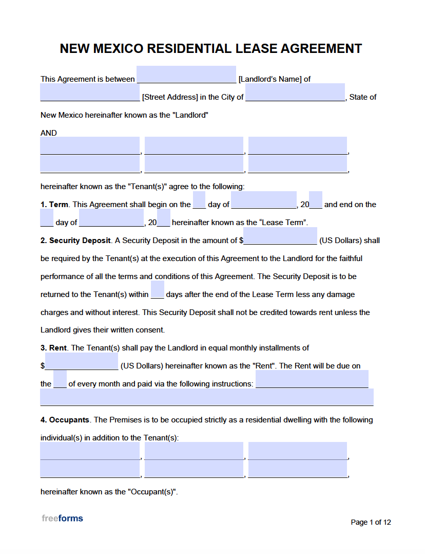 Printable Free Spanish Rental Agreement Template