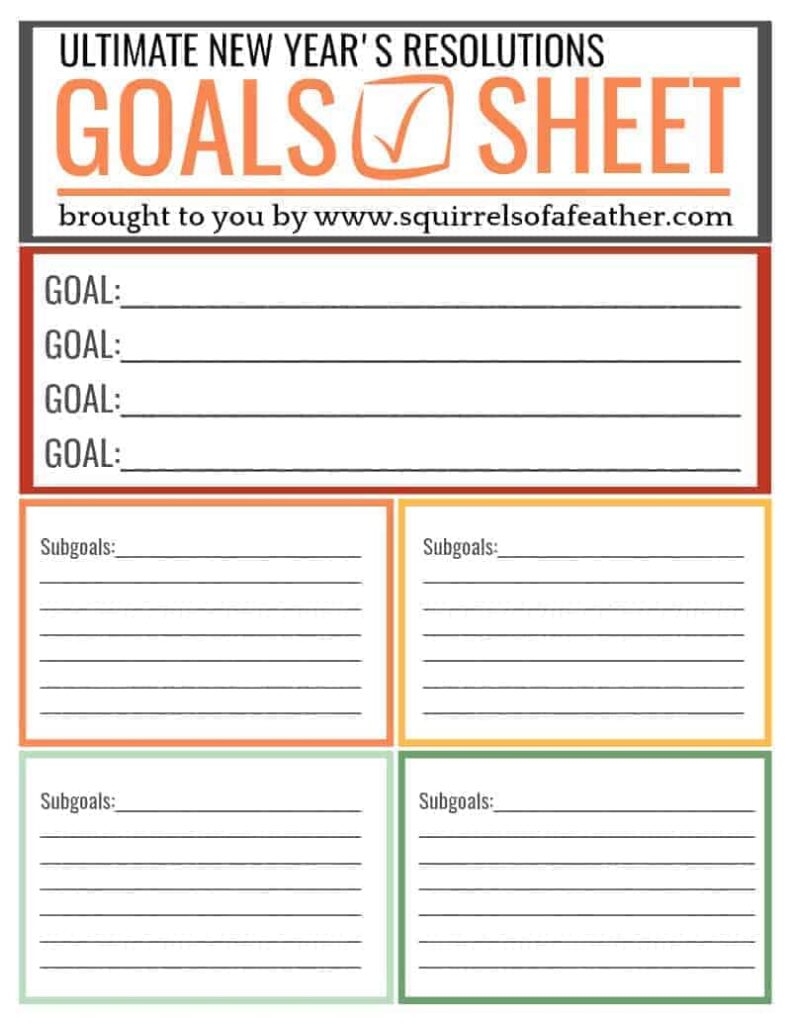Printable New Year Resolution Template