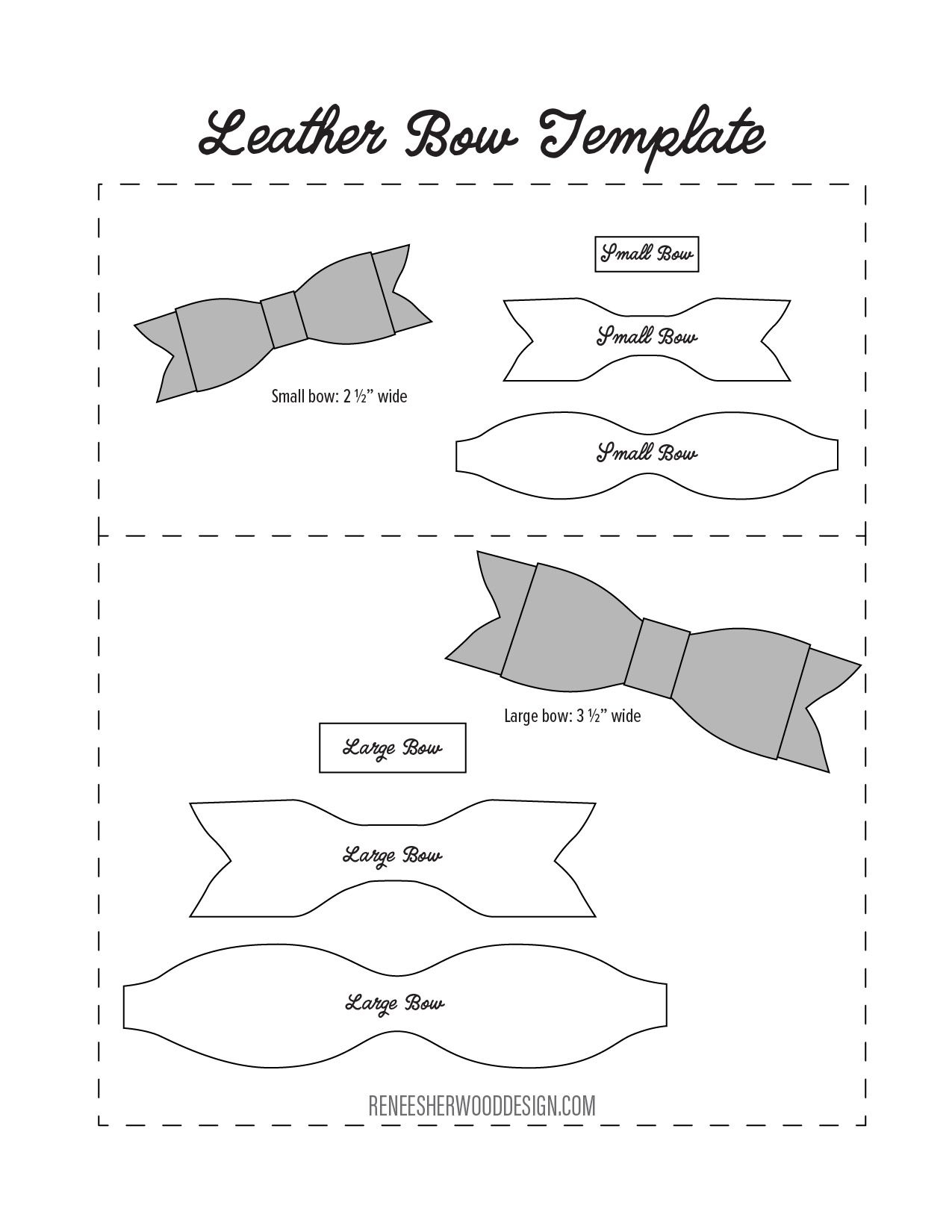 Printable Hair Bow Template