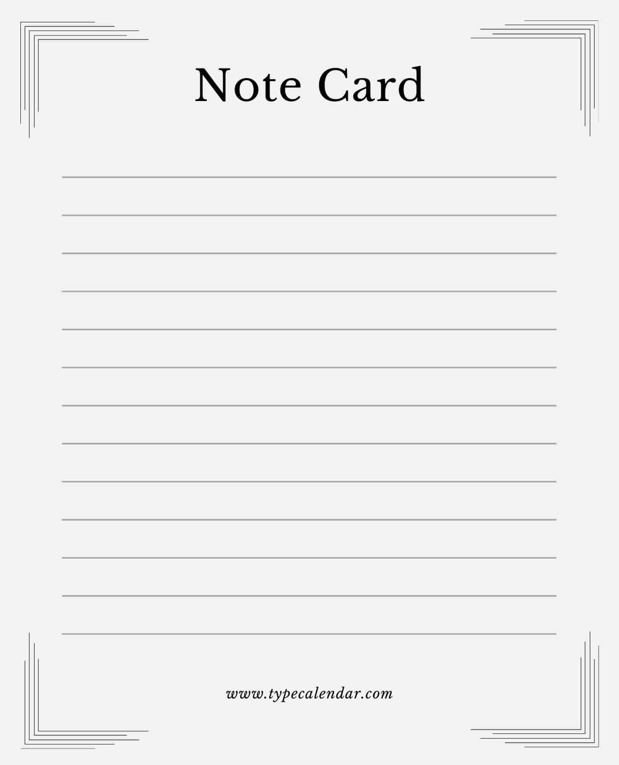 Printable Note Card Template