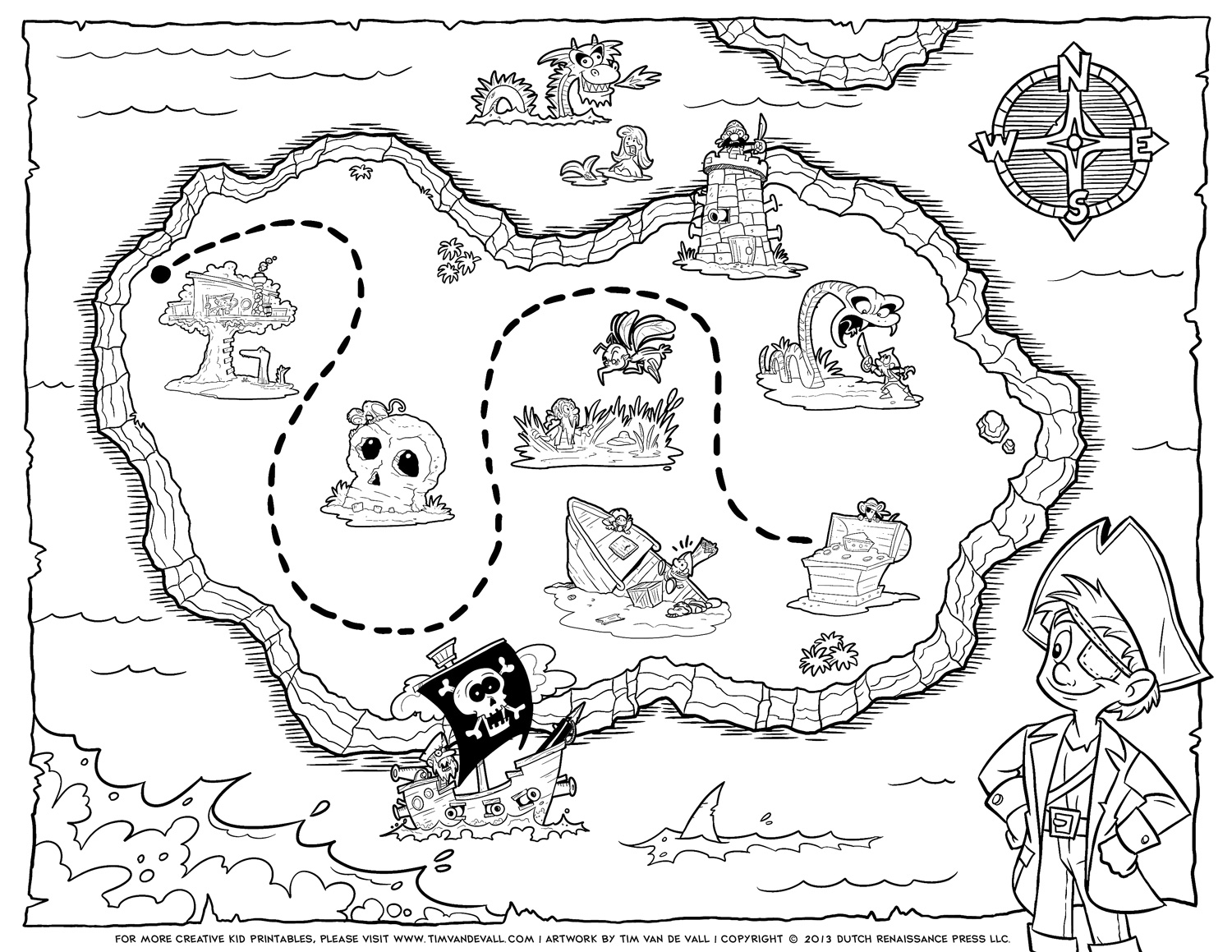 Printable Pirate Map Template