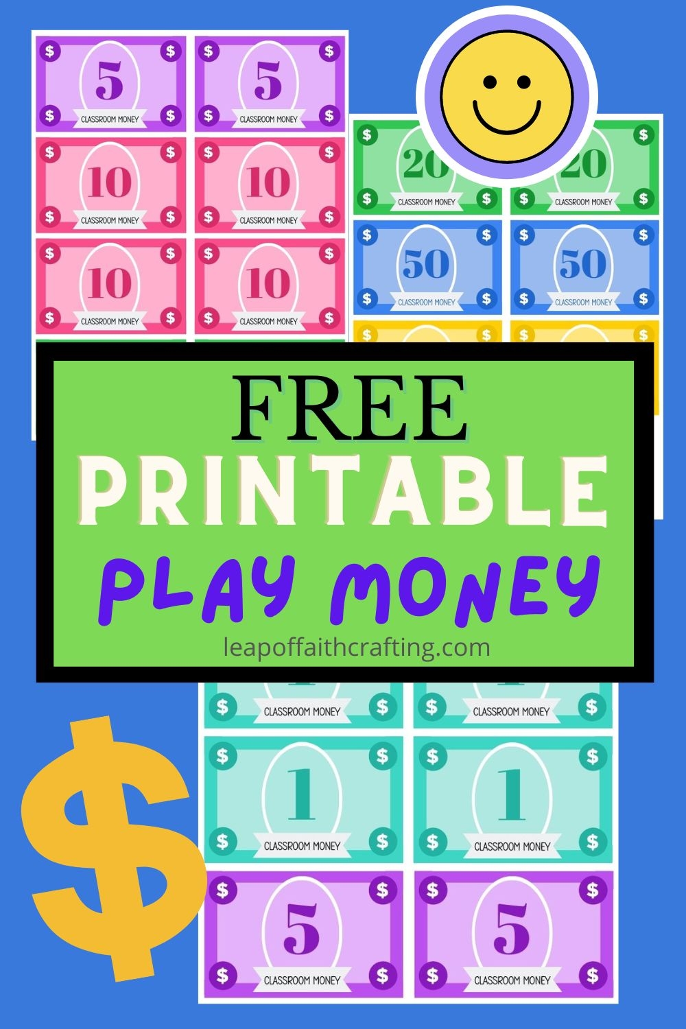 Free Printable Play Money Template