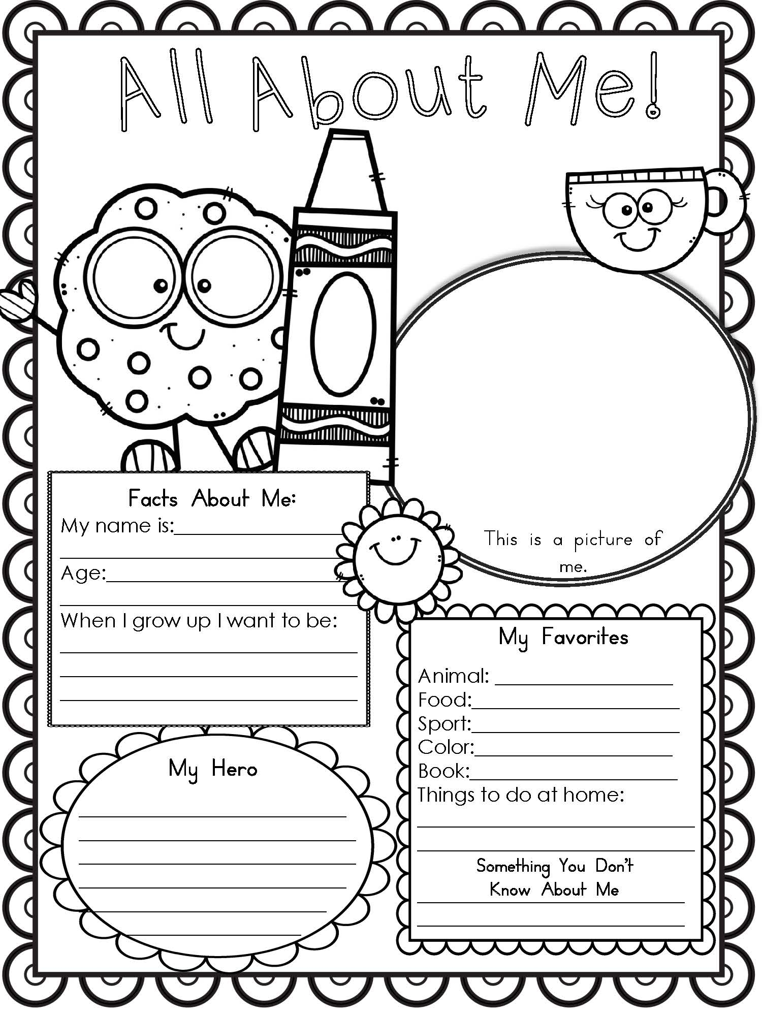 All About Me Printable Template
