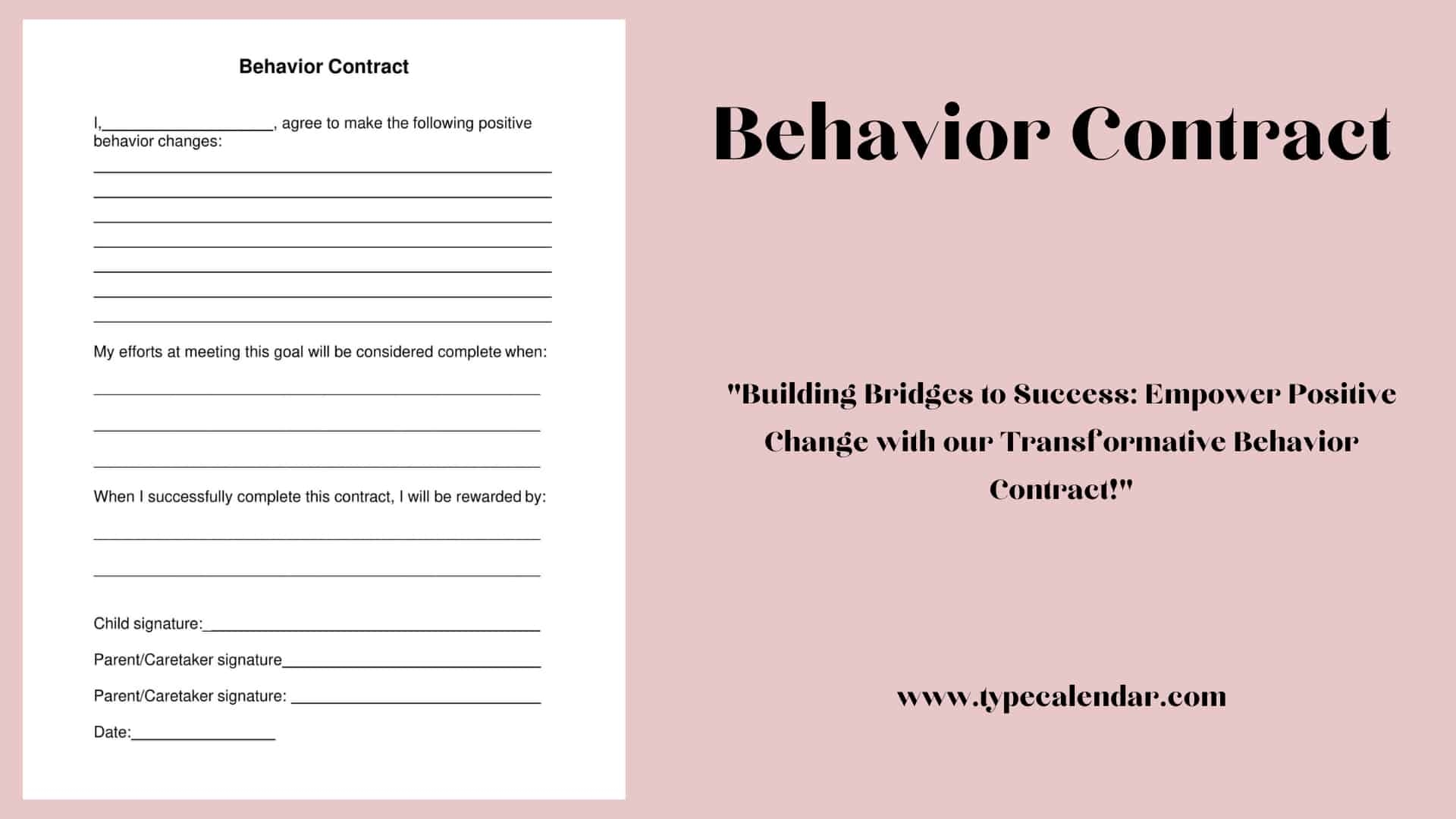 Printable Student Contract Template