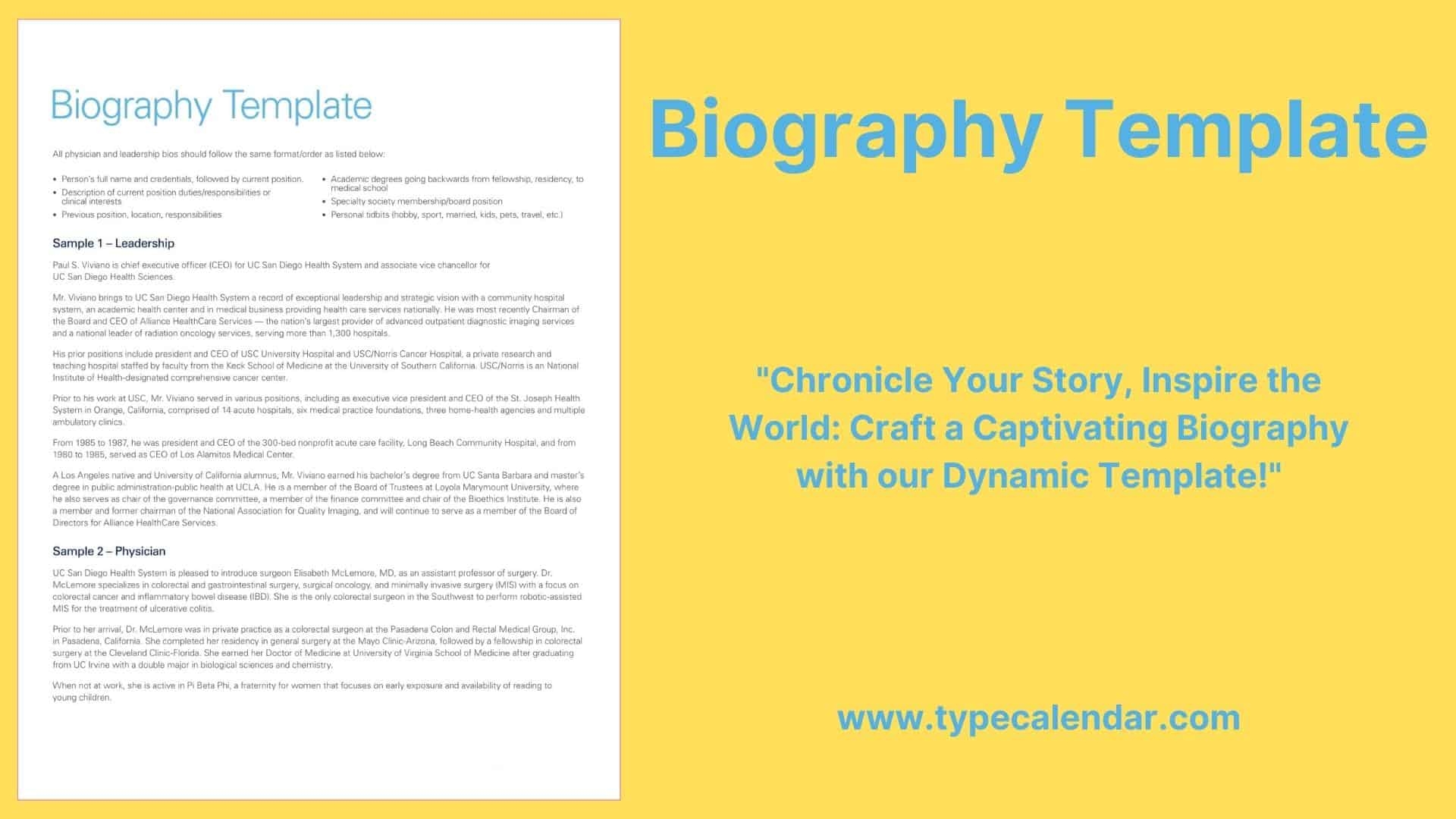 Free Printable Biography Template