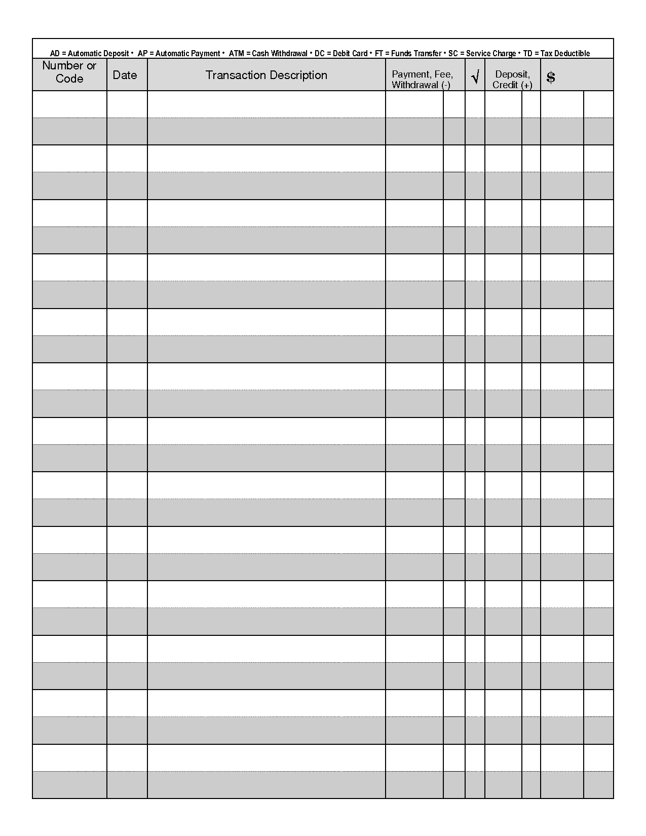 Free Printable Blank Check Register Printable Check Register Checkbook Register Printable Checks