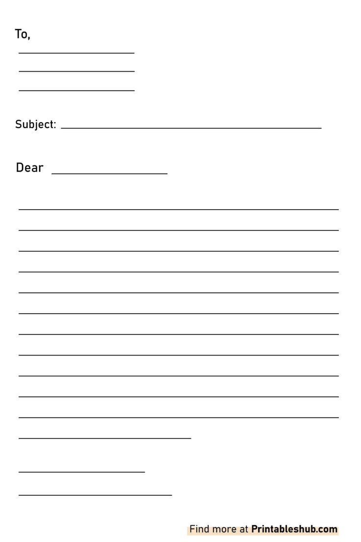 Free Printable Blank Letter Template PDF Letter Templates Free Printables Lettering