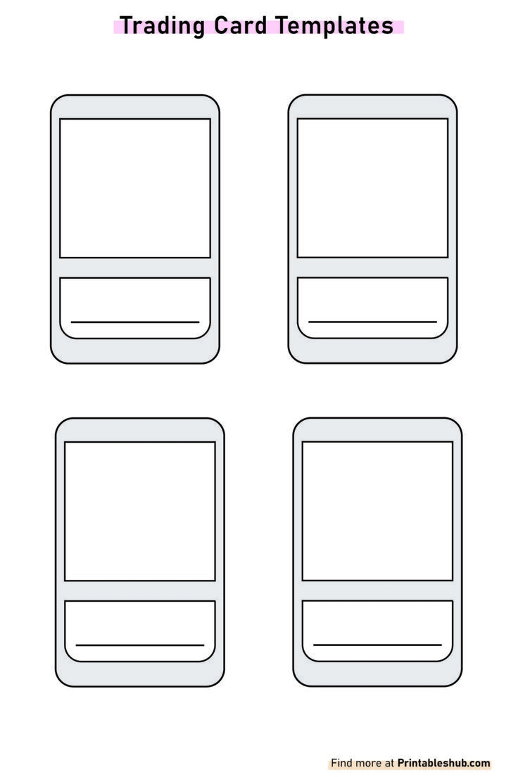 Free Printable Blank Trading Card Template PDF Included Trading Card Template Card Templates Free Printables
