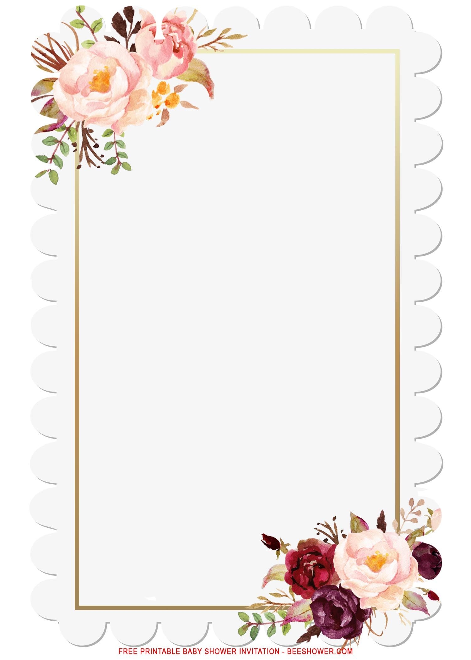 Printable Blank Rose Gold Invitation Template