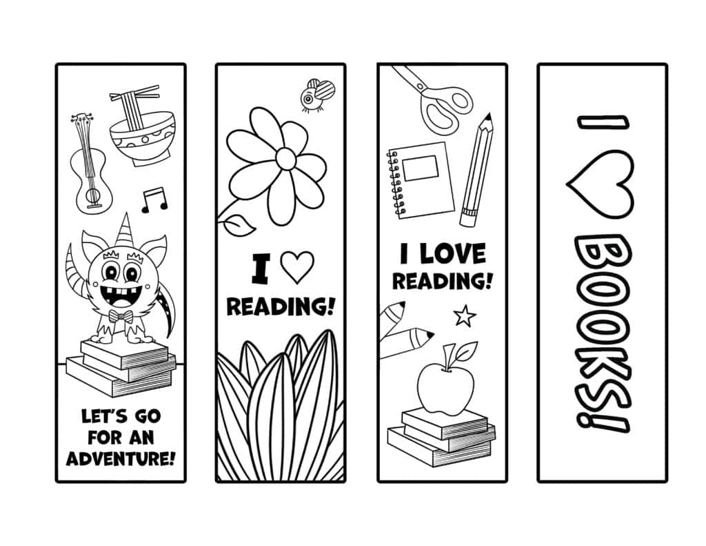 Free Printable Bookmark Templates To Color