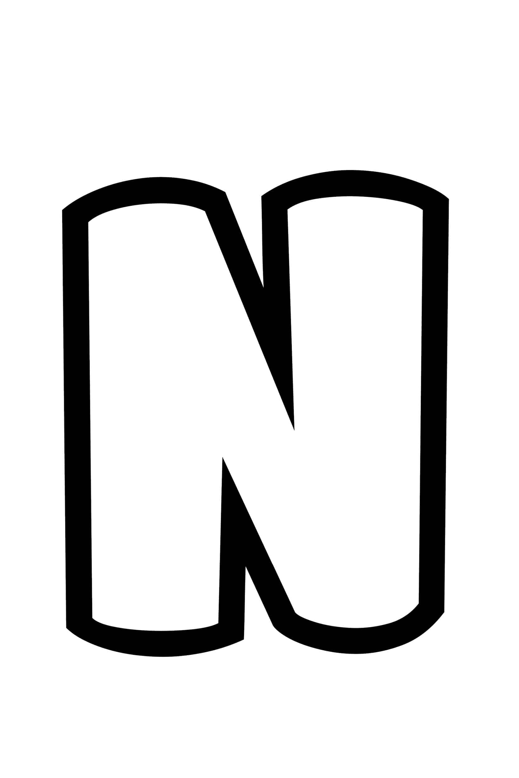 Free Printable Bubble Letter Stencils Bubble Letter N Stencil Freebie Finding Mom