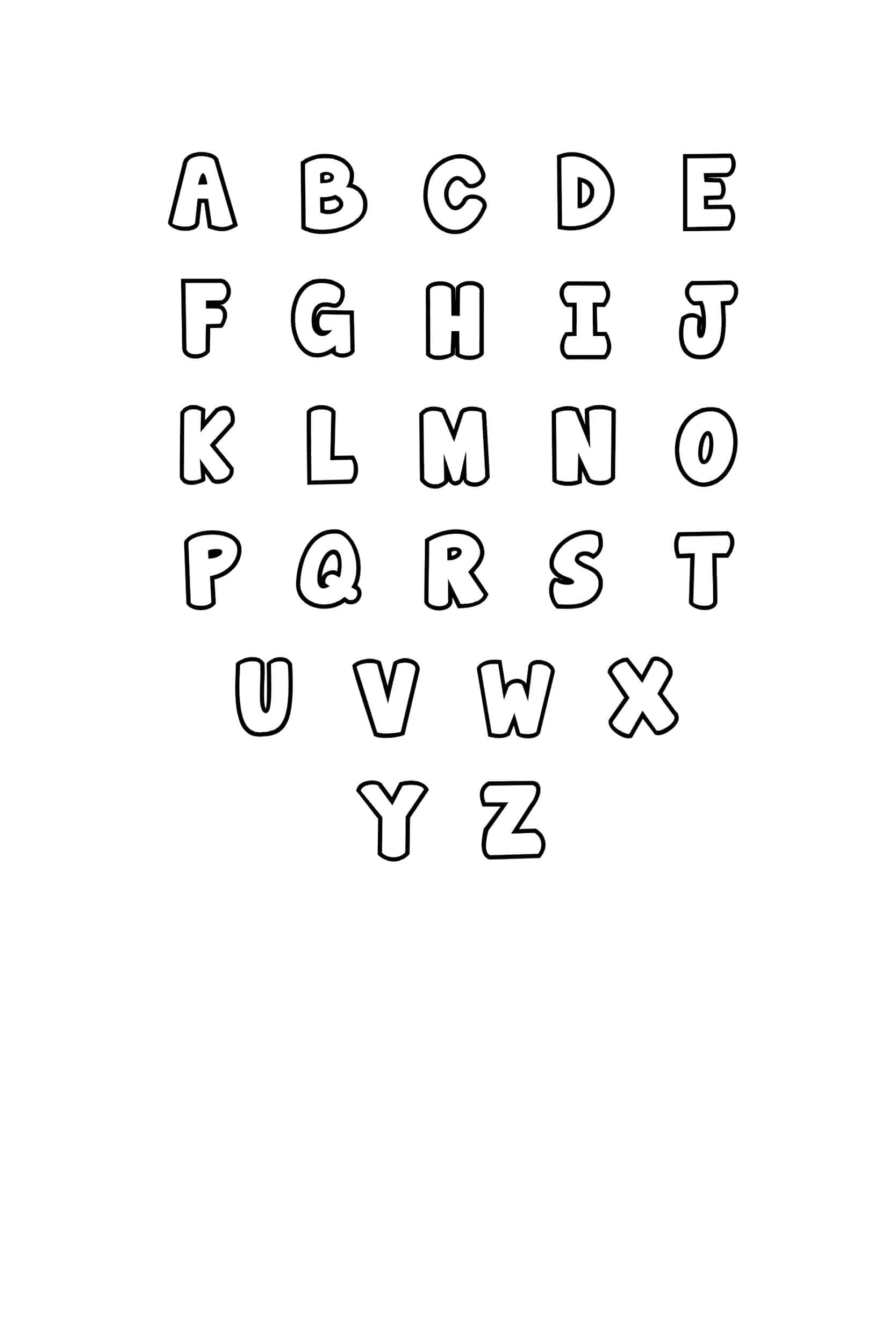 Bubble Letter Template Printable