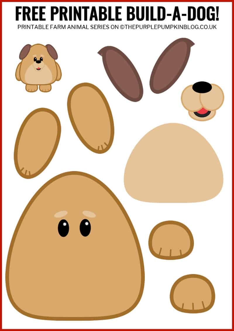 Free Printable Build A Dog Printable Animals Series