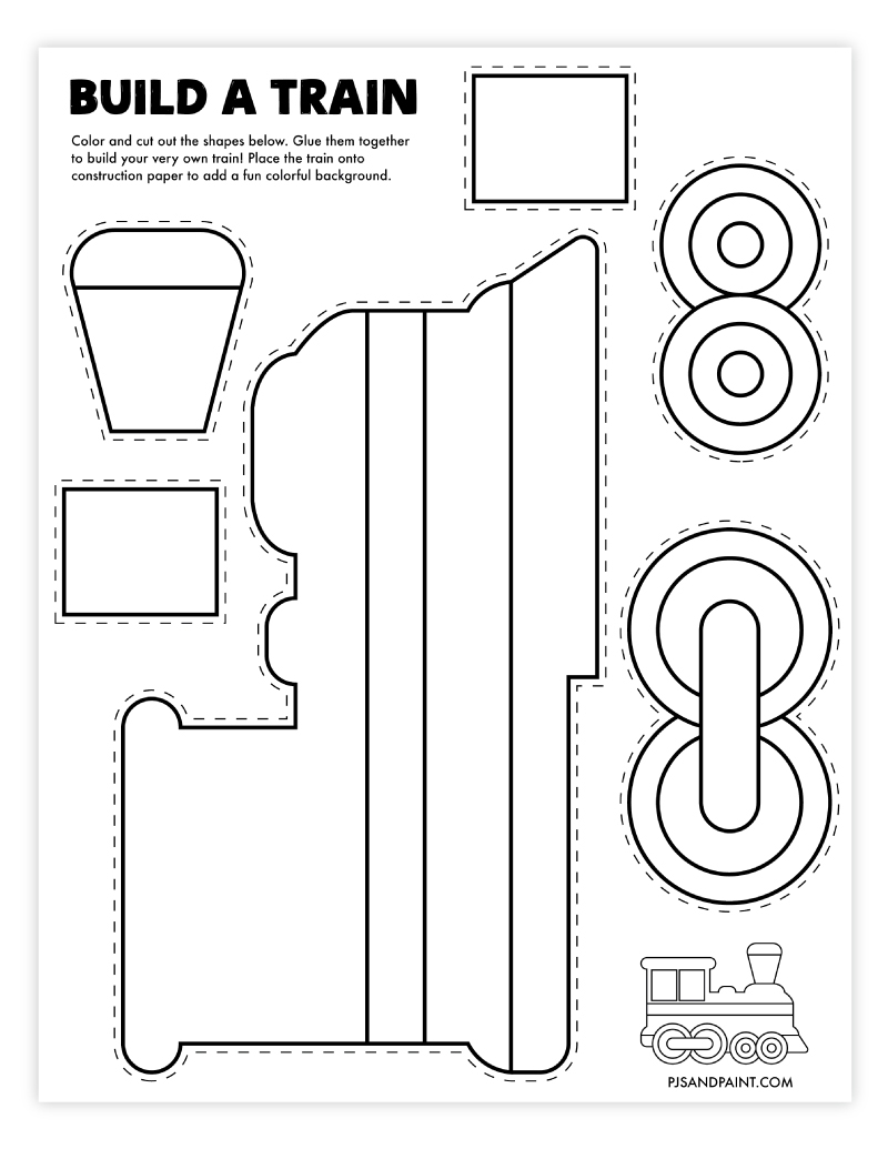 Free Printable Build A Train Craft Pjs And Paint