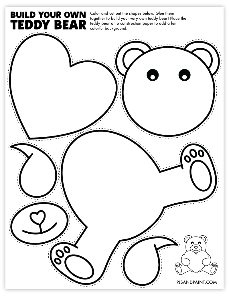 Cut Out Teddy Bear Template Printable