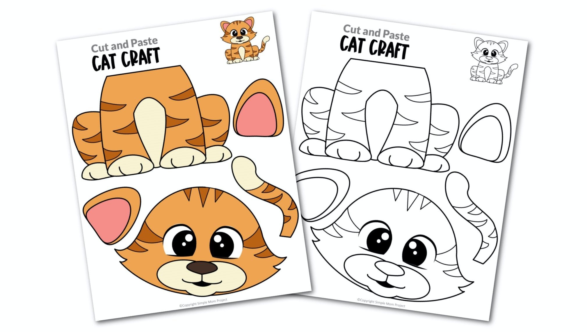 Free Printable Cat Craft Template Cat Crafts Cat Template Origami Cat