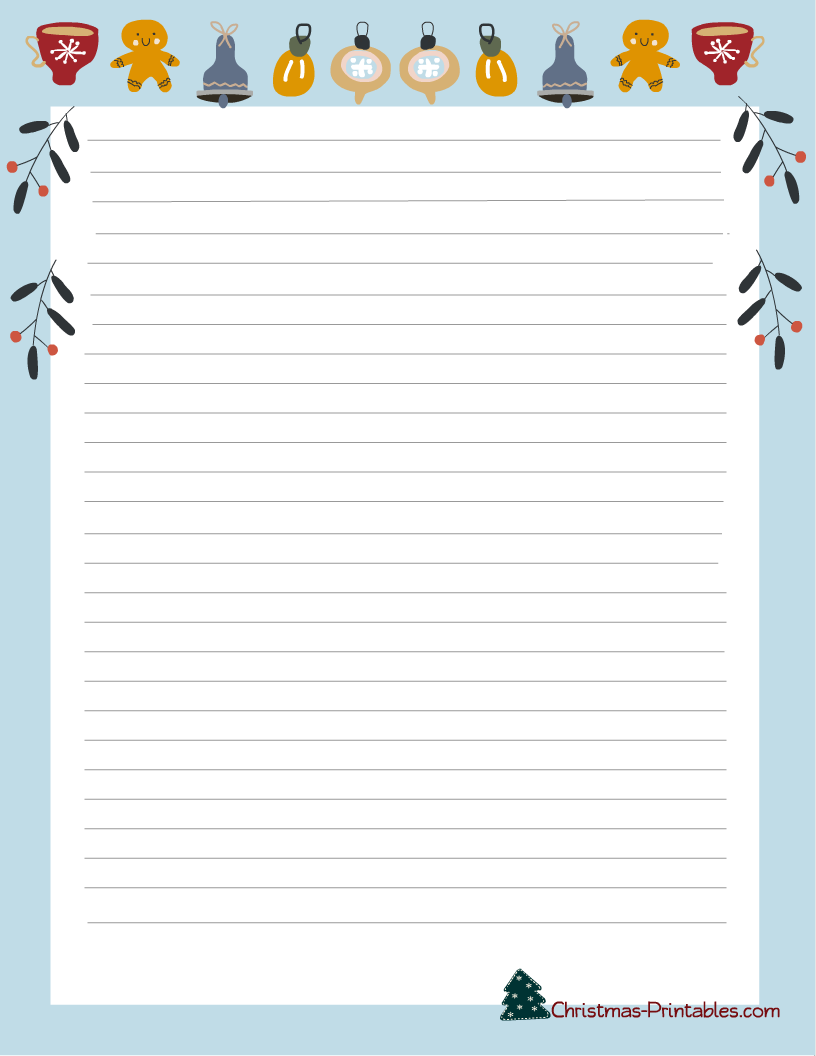 Template Free Printable Free Christmas Writing Paper