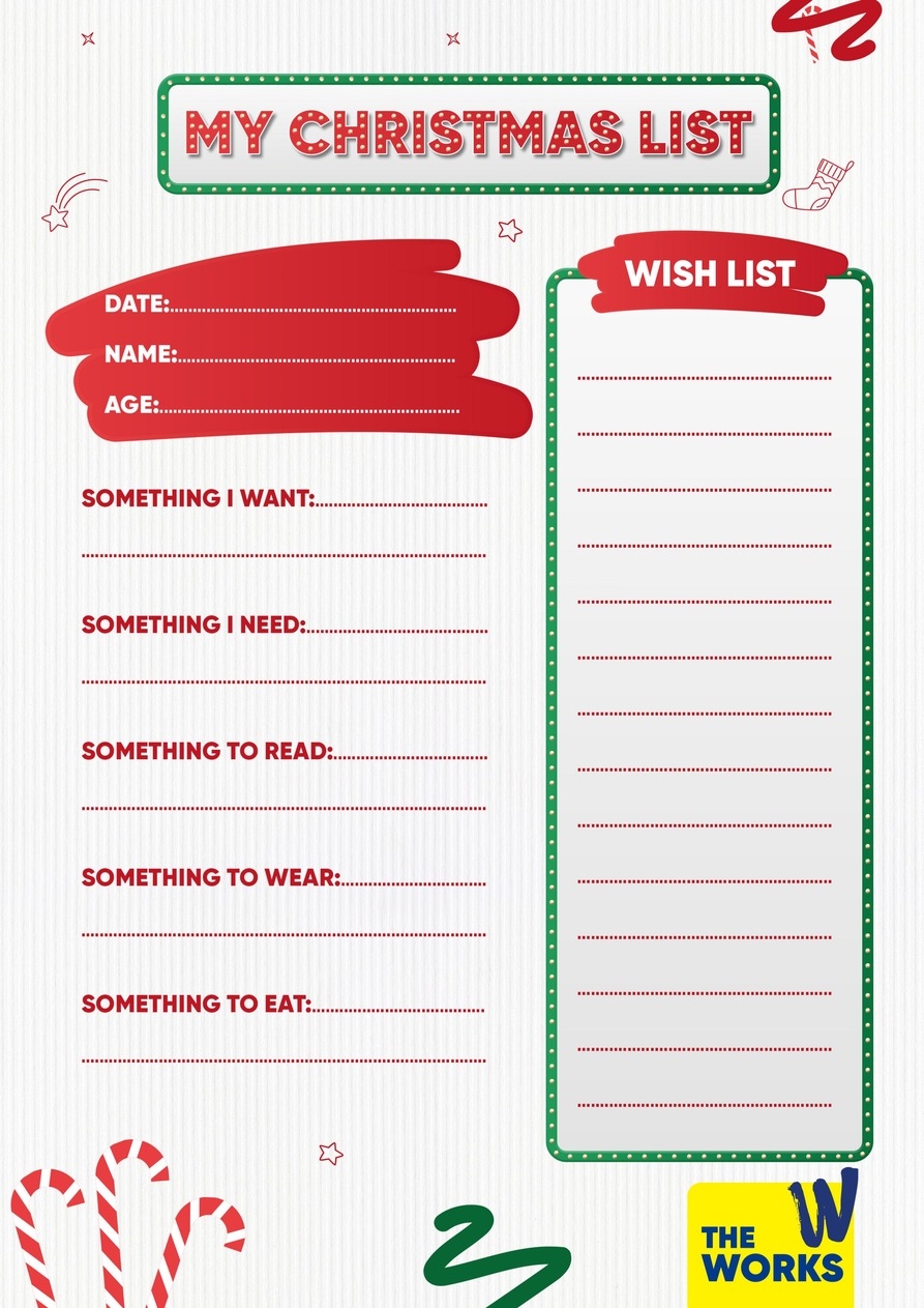 Christmas Wish List Template Printable