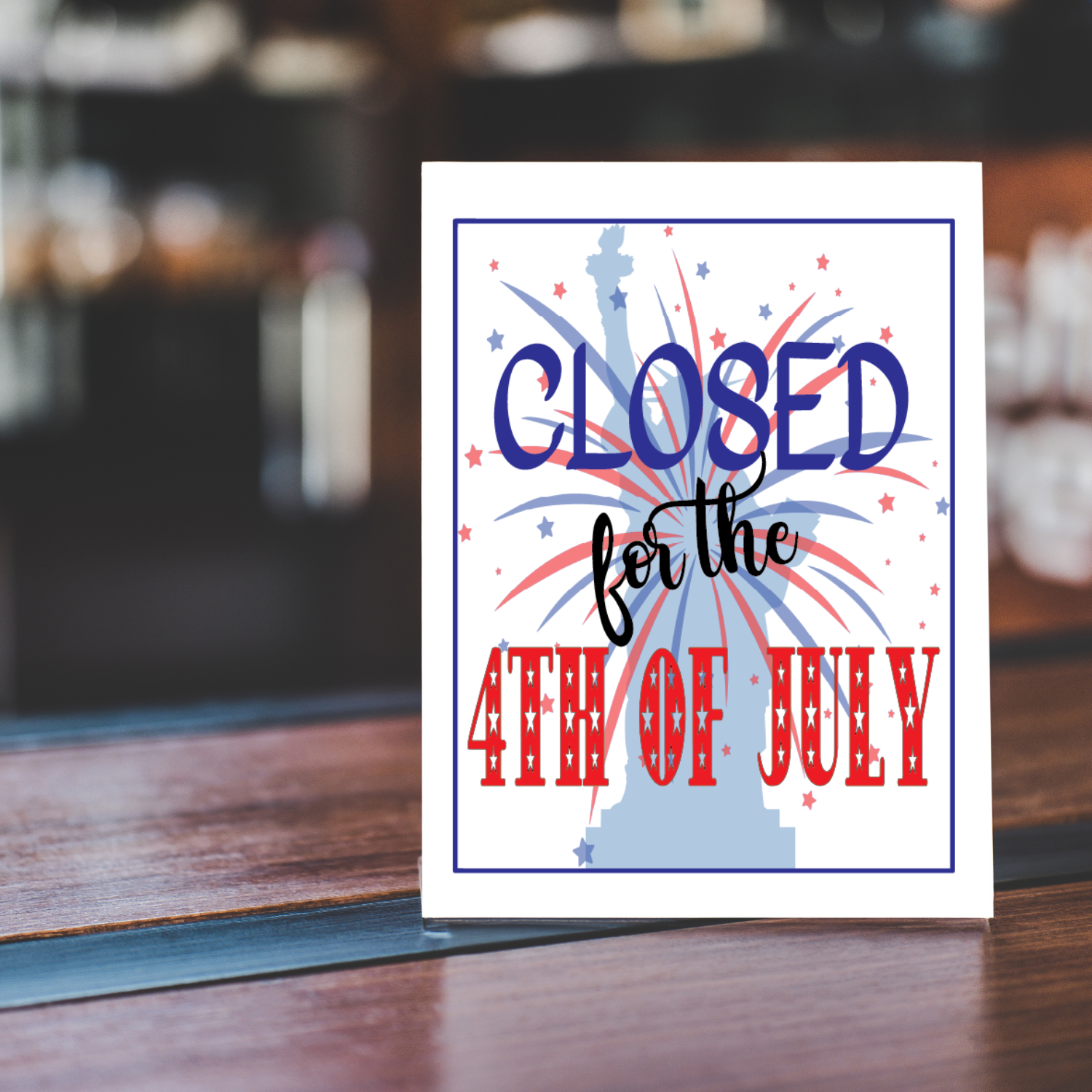 Free Printable Closed For 4Th Of July Sign Template