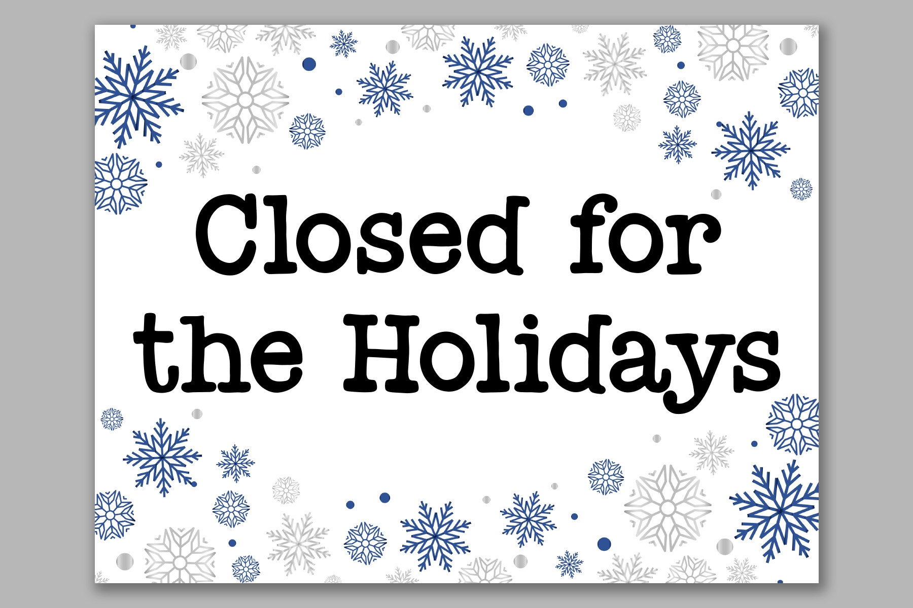 Free Printable Closed for Christmas Sign Template Landscape 4 Mom Envy