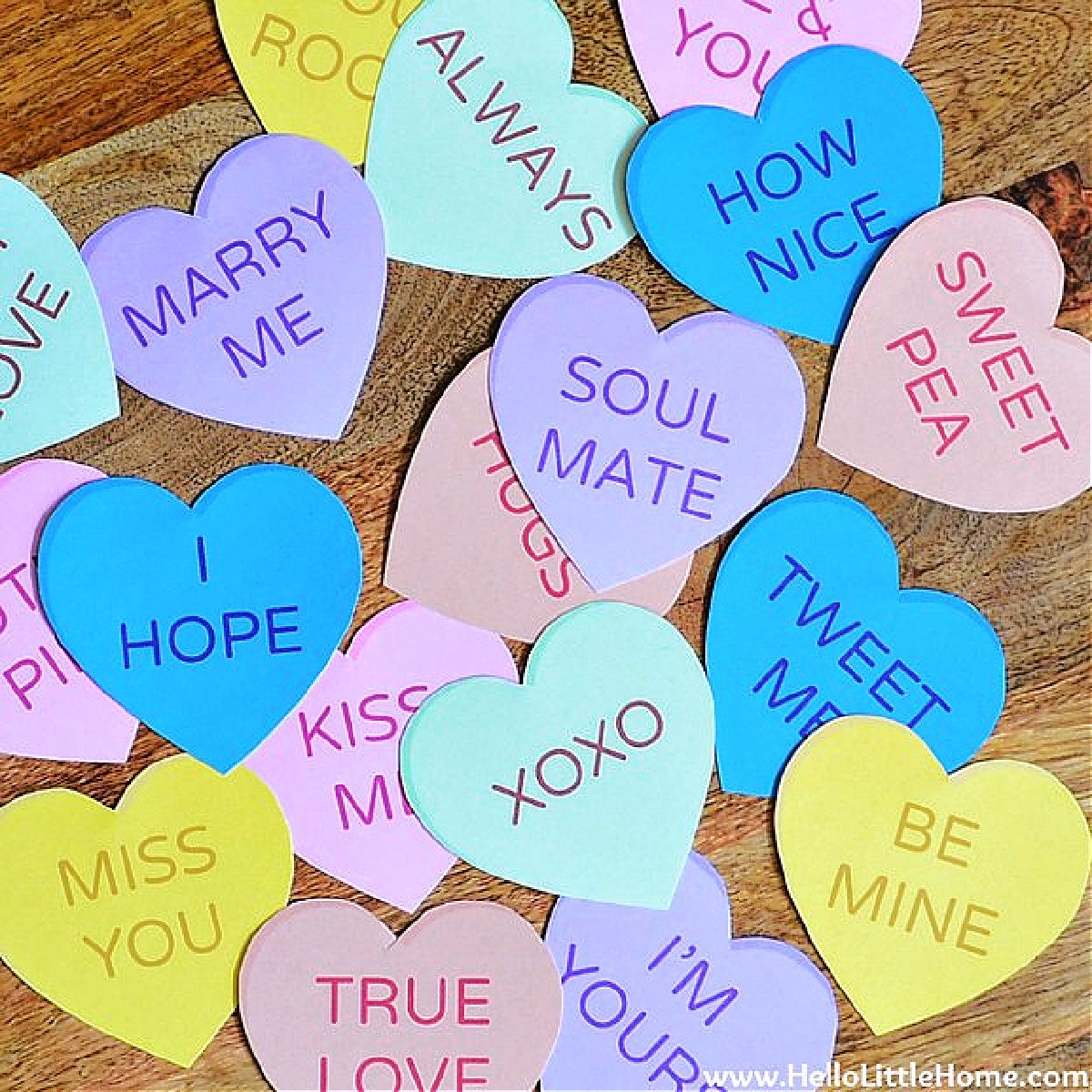 Printable Template Conversation Hearts