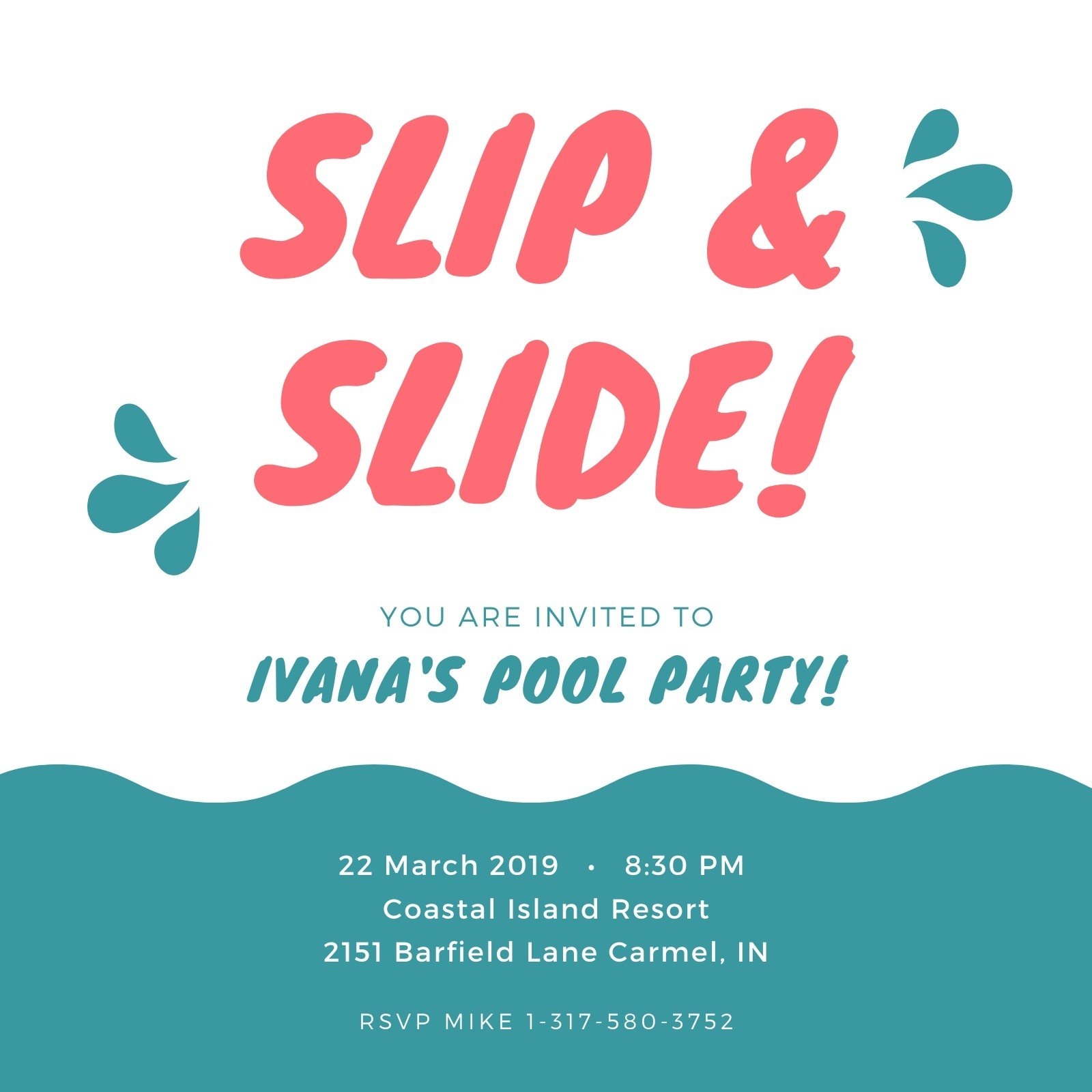 Free Printable Customizable Pool Party Invitation Templates Canva
