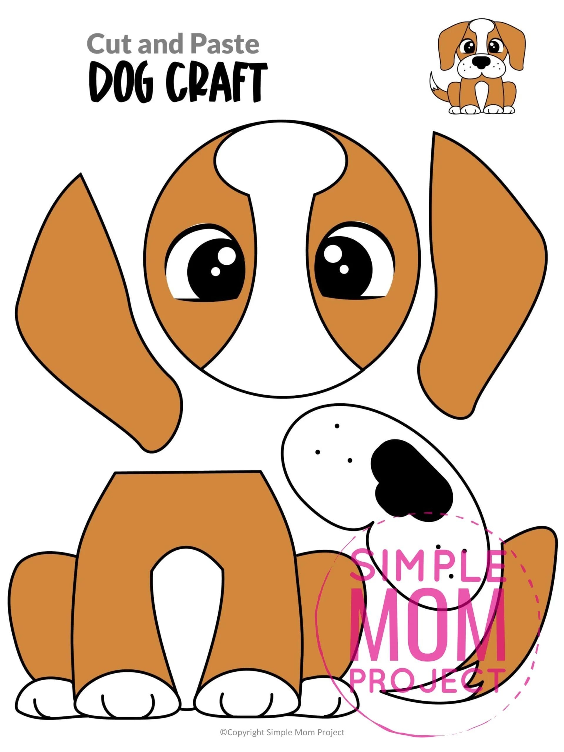 Free Printable Dog Craft Template Puppy Crafts Dog Crafts Animal Crafts For Kids