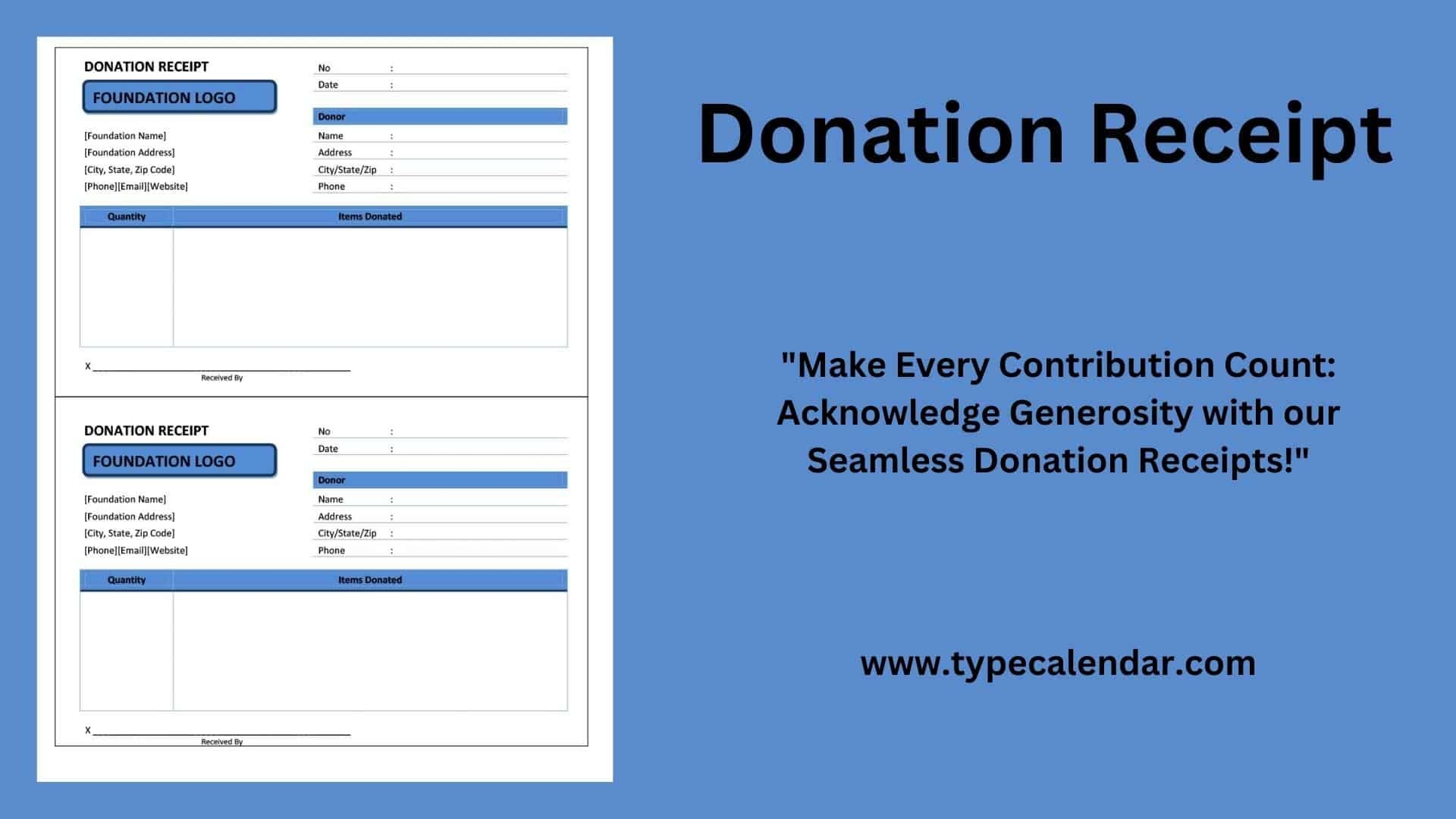 Free Printable Donation Receipt Template