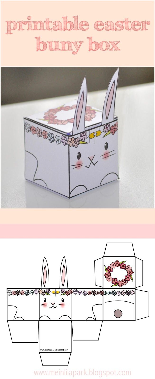 Free Printable Easter Bunny Box Ausdruckbare DIY Box Freebie Easter Printables Free Easter Paper Crafts Free Printable Planner Stickers