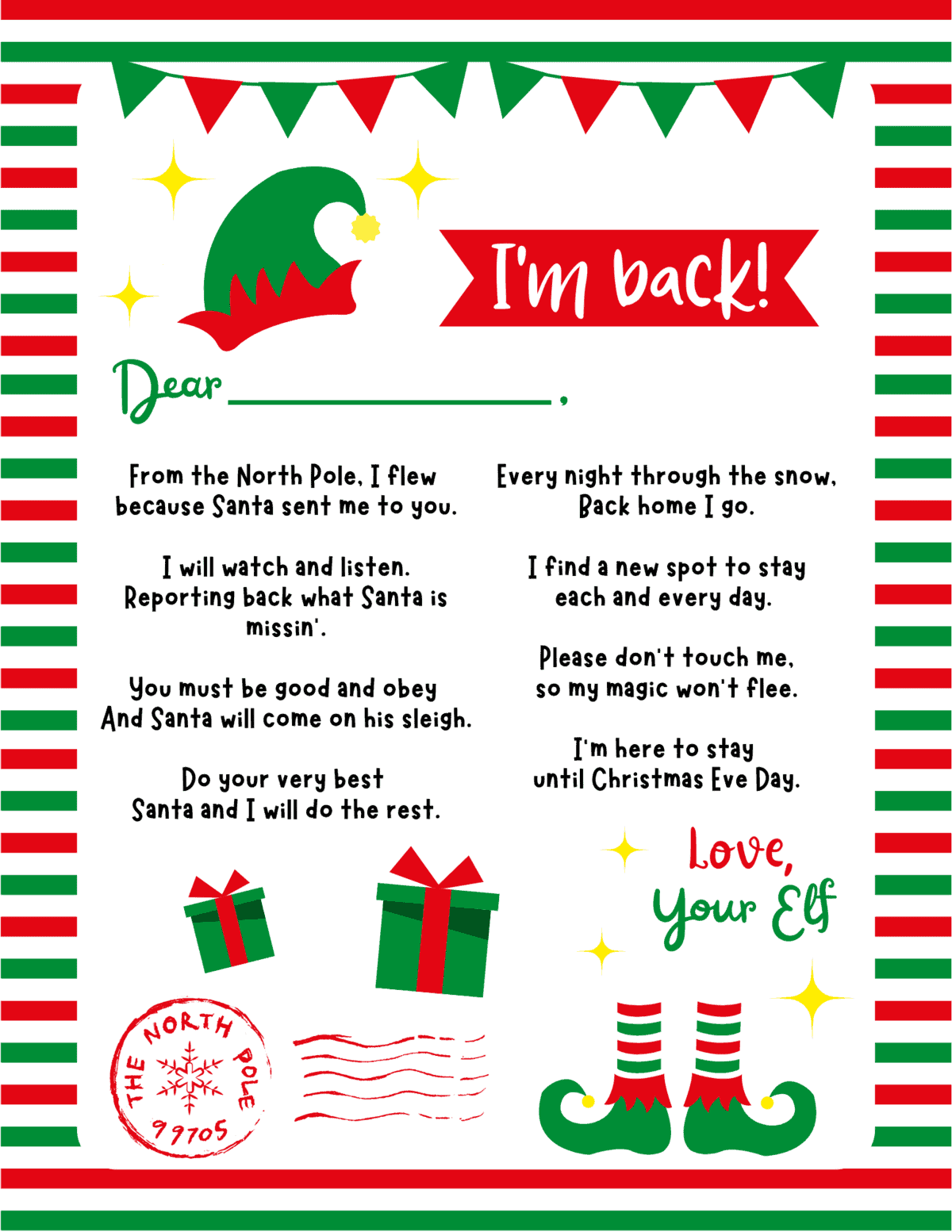 Free Printable Elf Letter Templates