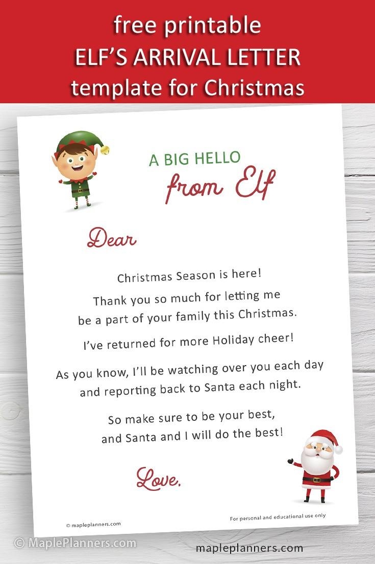 Elf Letter Template Printable