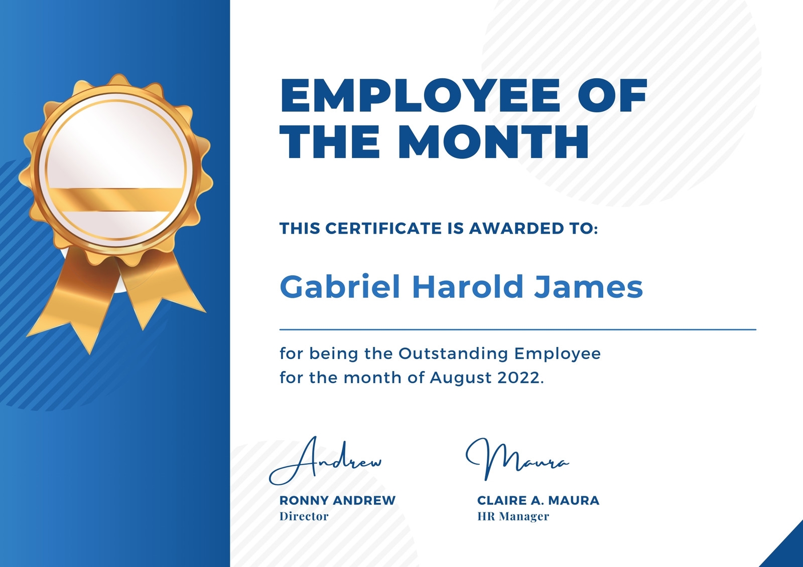 Printable Template Free Employee Of The Month Certificate