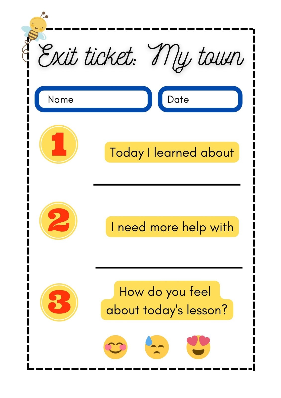 Free Printable Exit Ticket Templates You Can Customize Canva