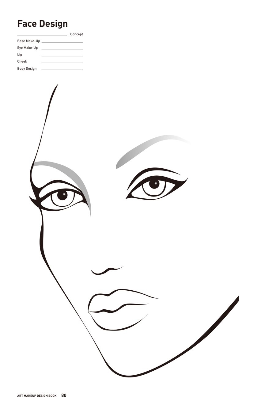 Free Printable Face Chart For Makeup Artists facechart makeup mua eugenepokotilov Makeup Face Charts Face Chart Mac Face Charts