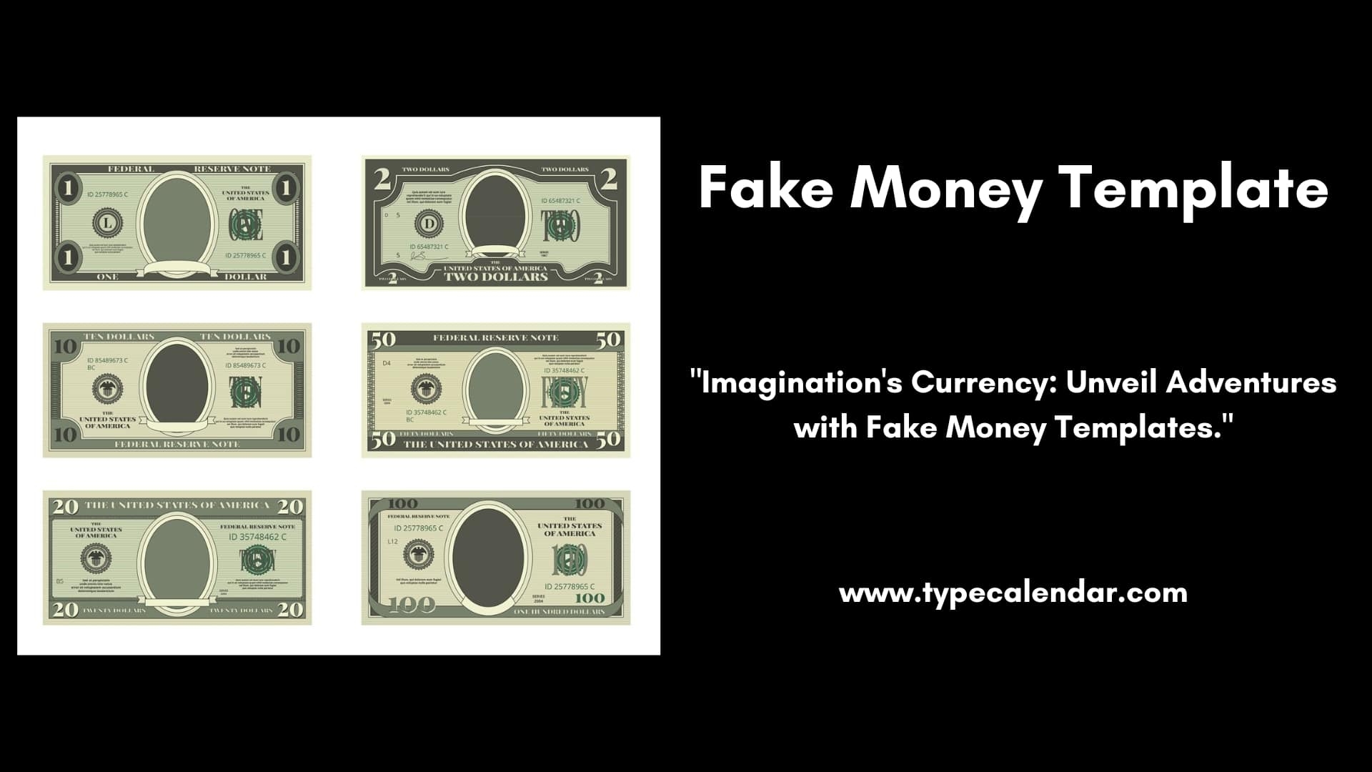 Fake Money Template Printable