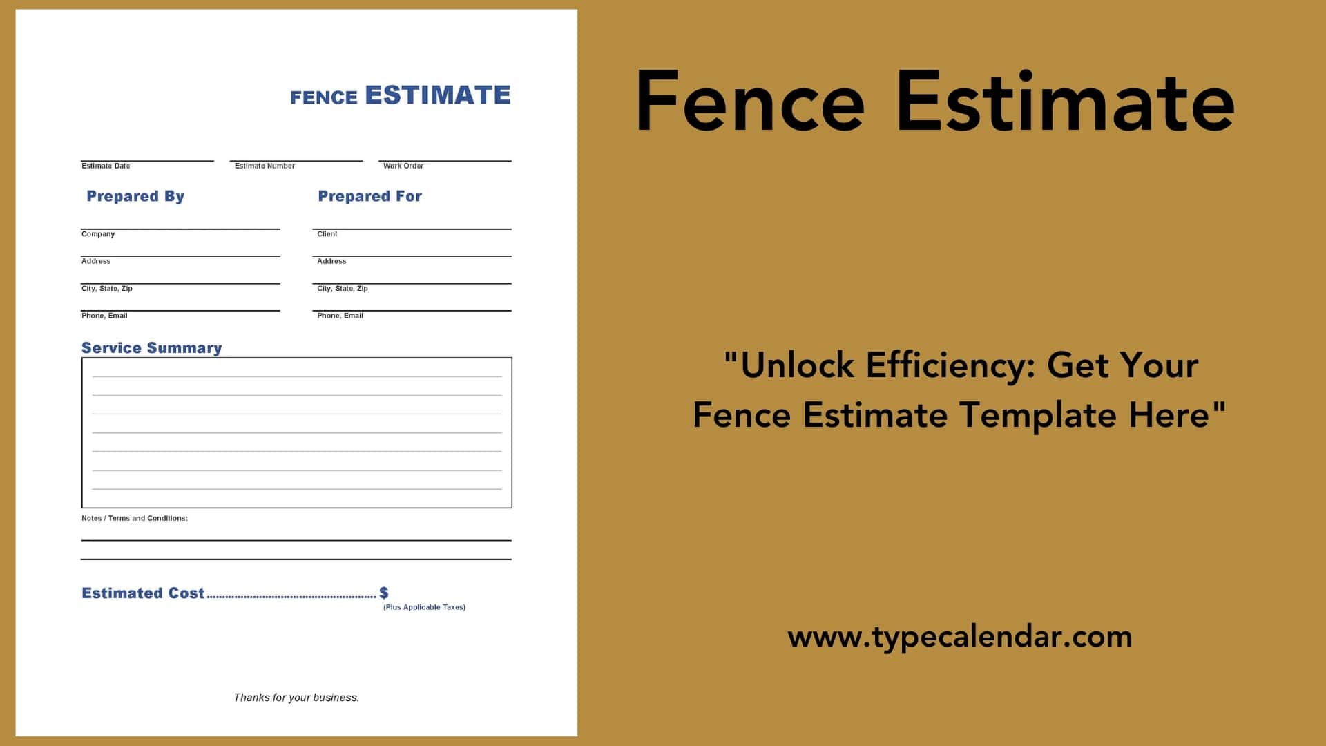 Free Printable Fence Estimate Templates Excel PDF Word 