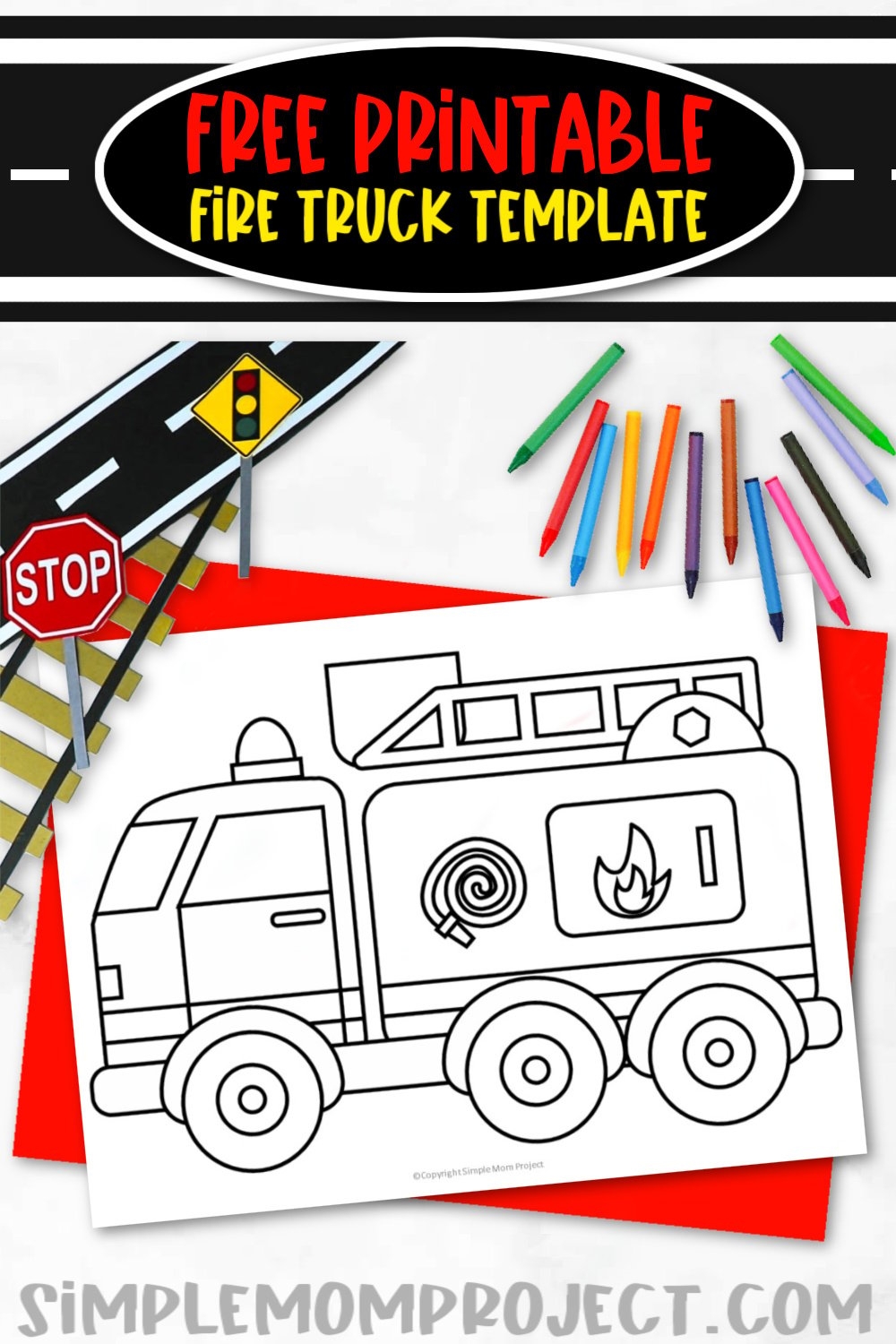Printable Fire Truck Craft Template