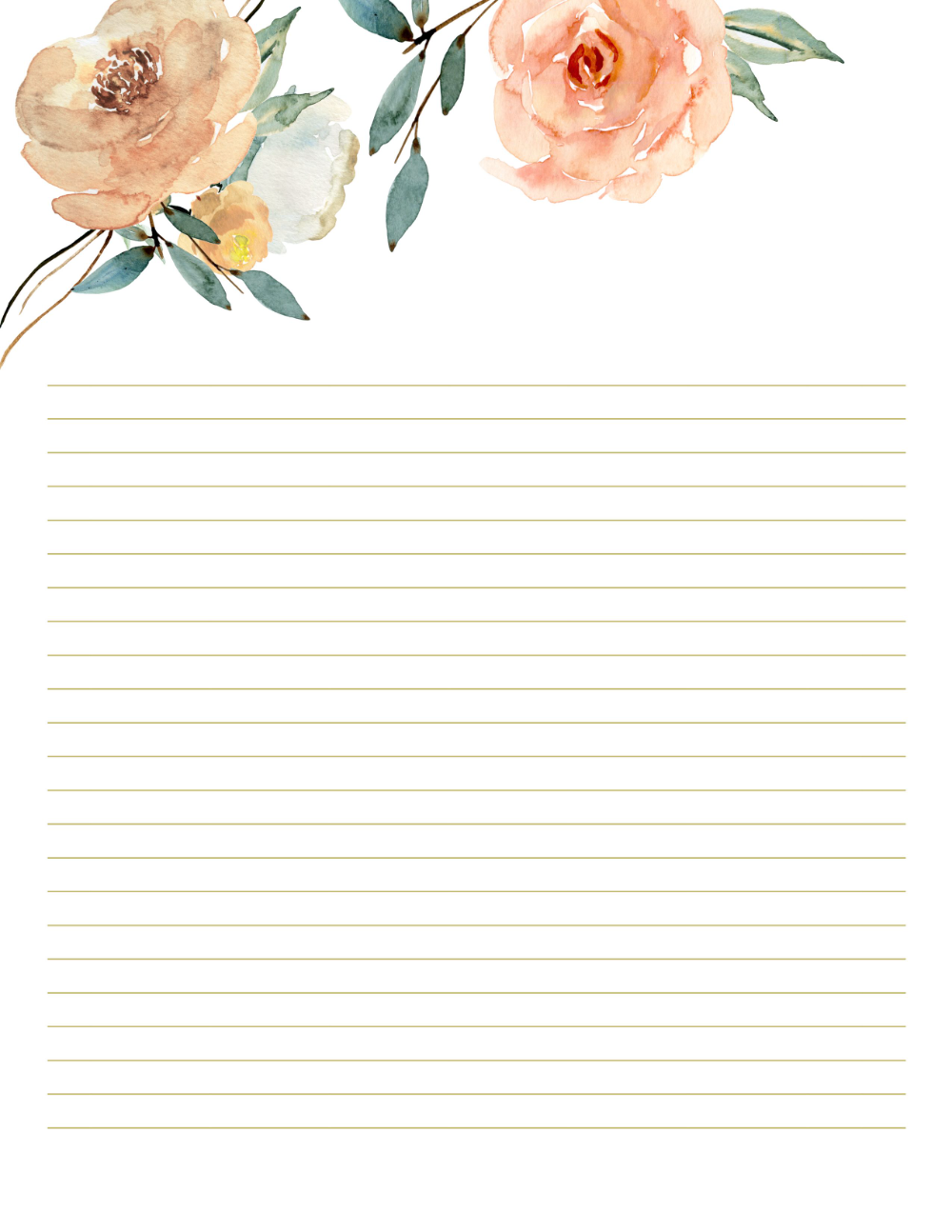 Free Printable Floral Stationery Paper Free Printable Stationery Printable Stationery Floral Stationery