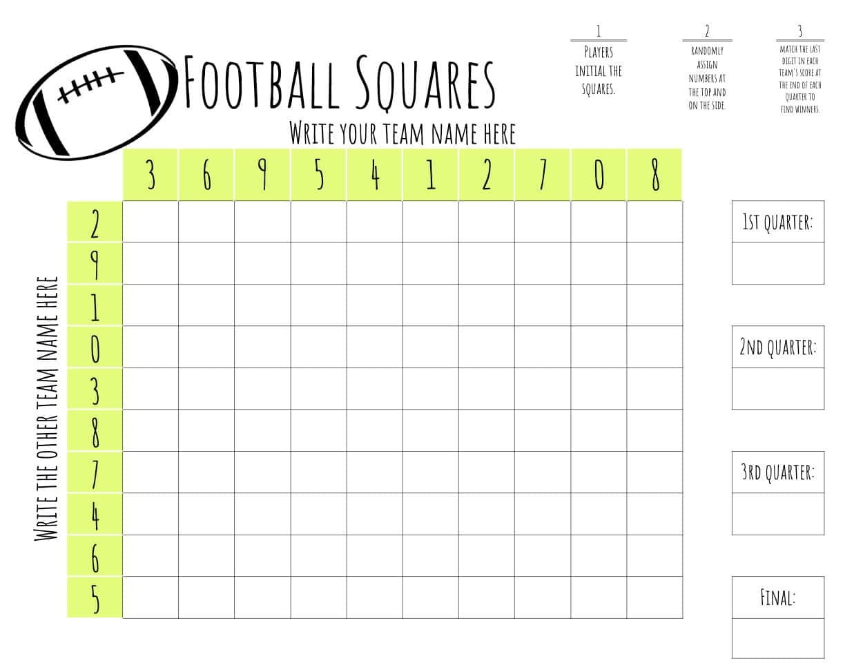 Free Football Template Printable