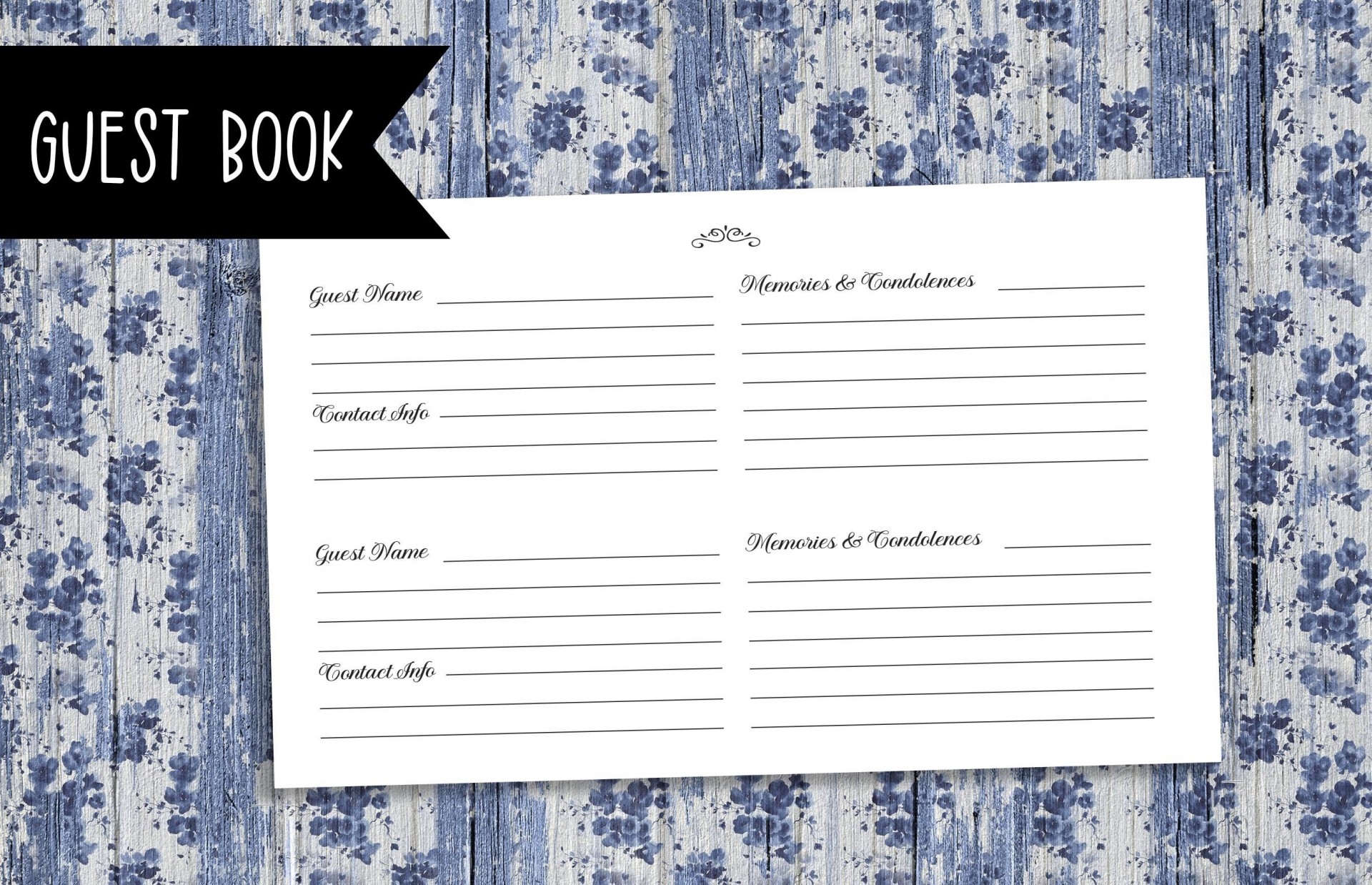 Free Printable Funeral Guest Book Template Printable Templates Free