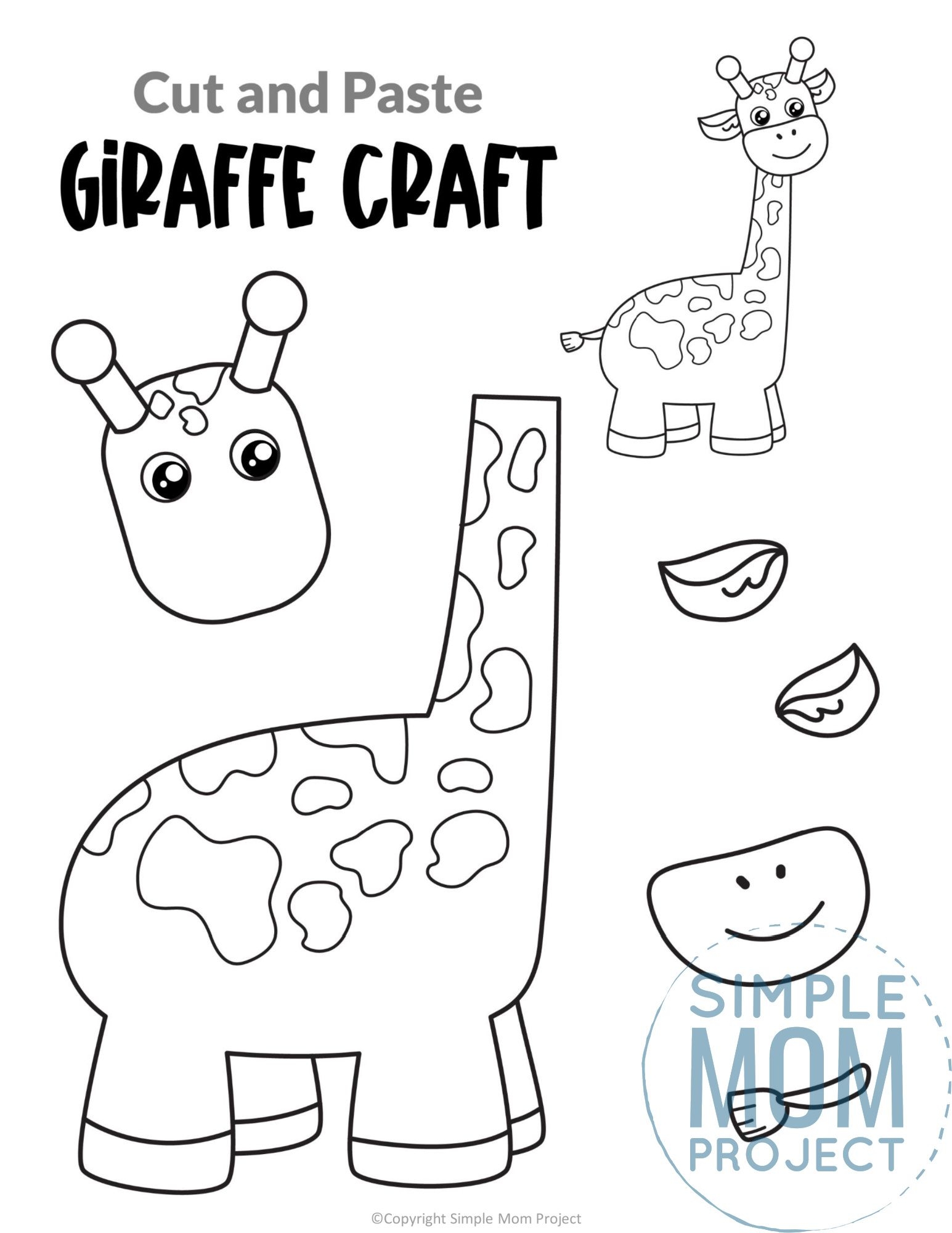 Free Printable Giraffe Craft Template Giraffe Crafts Safari Animal Crafts Safari Crafts