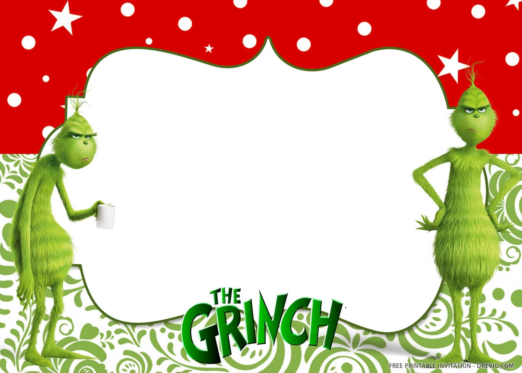 FREE PRINTABLE Grinch Birthday Invitation Templates Grinch Party Free Printable Birthday Invitations Birthday Invitation Templates