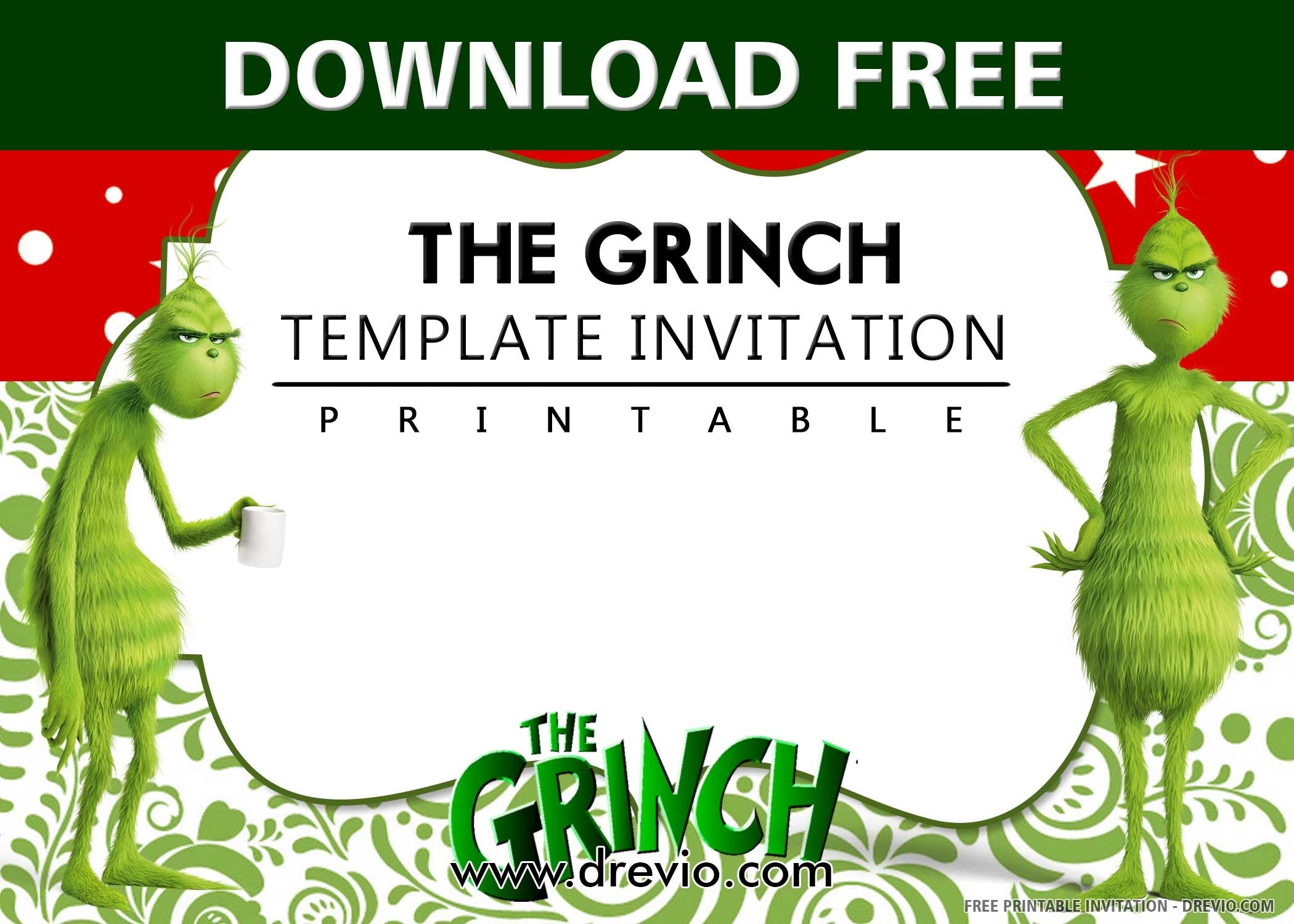Free Printable Grinch Invitation Template