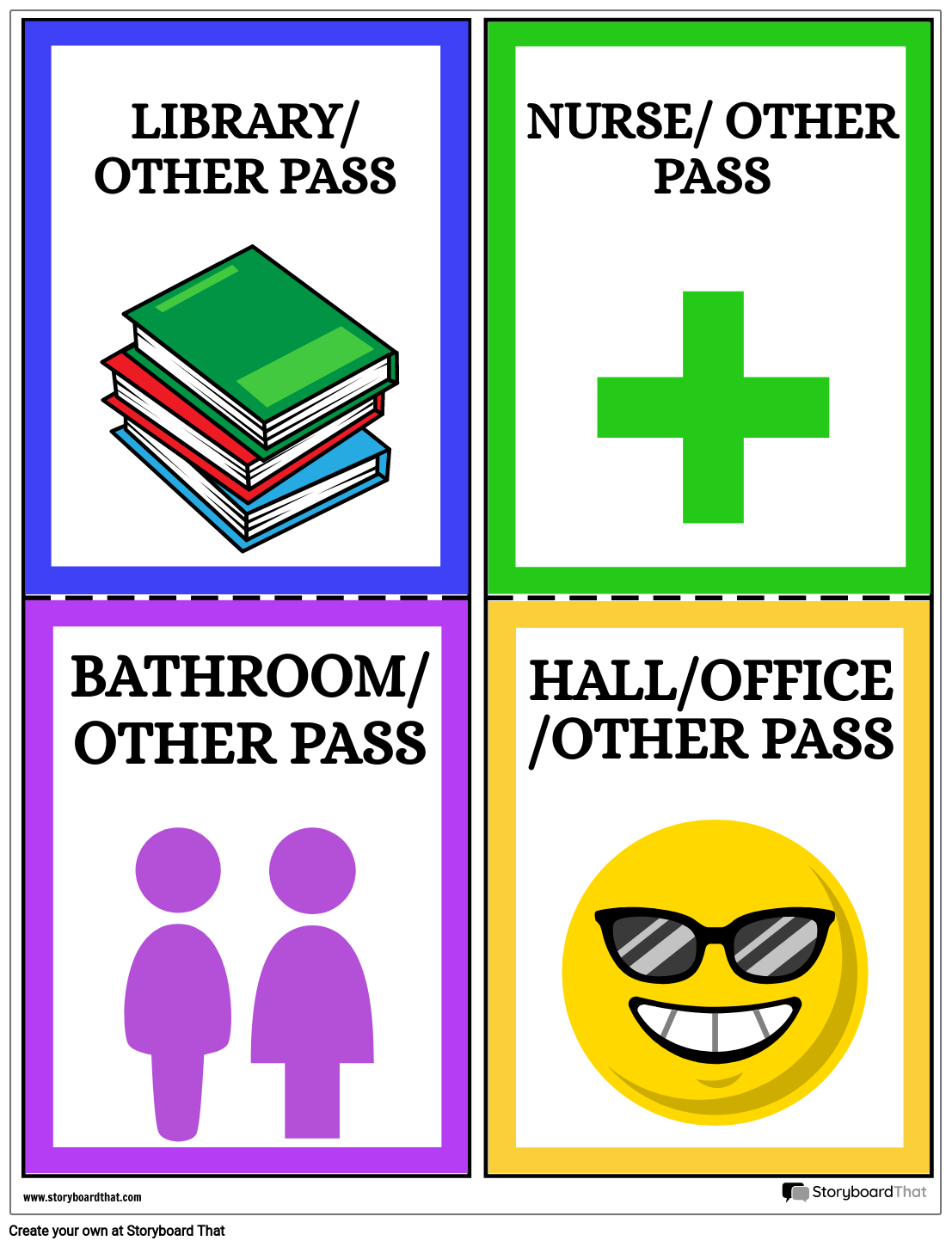 Printable Bathroom Pass Template