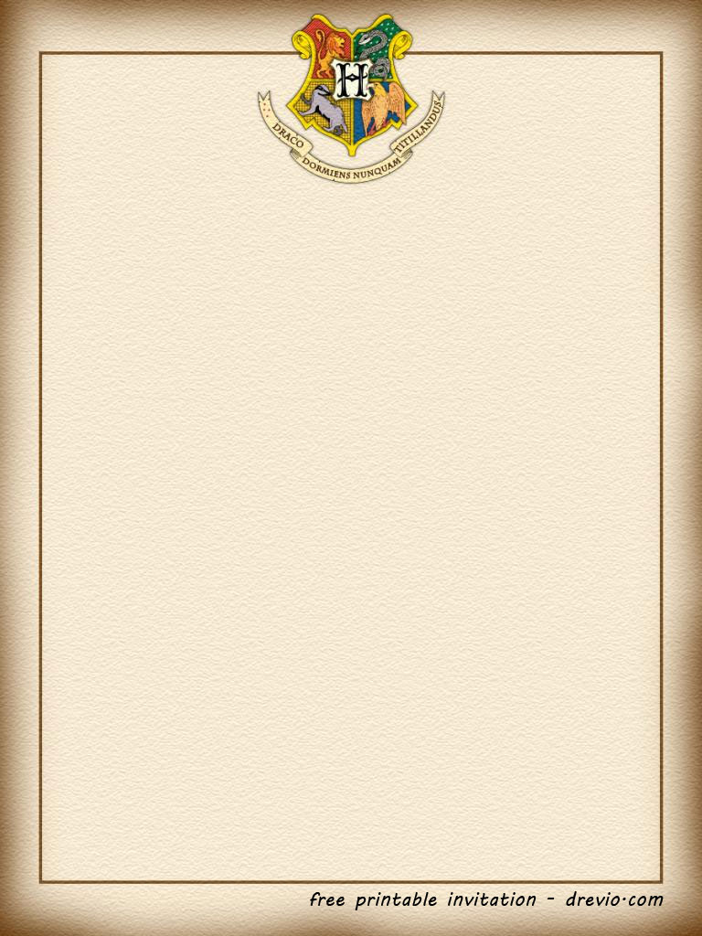 FREE Printable Harry Potter Hogwarts Invitation Template FREE PRINTABLE Birthday Invitat Harry Potter Invitations Harry Potter Letter Harry Potter Birthday