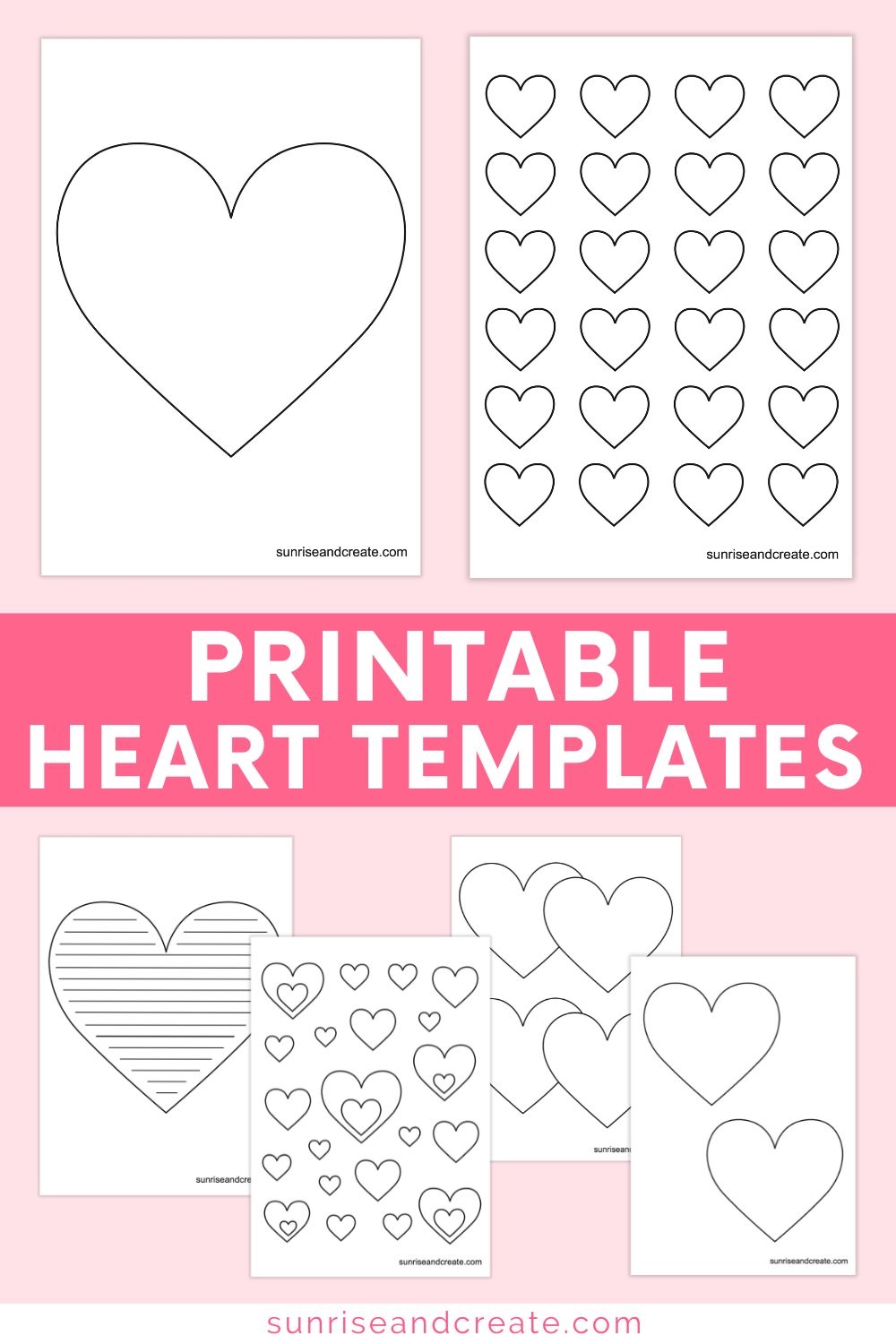 Free Printable Heart Templates Different Sizes Colored Hearts 