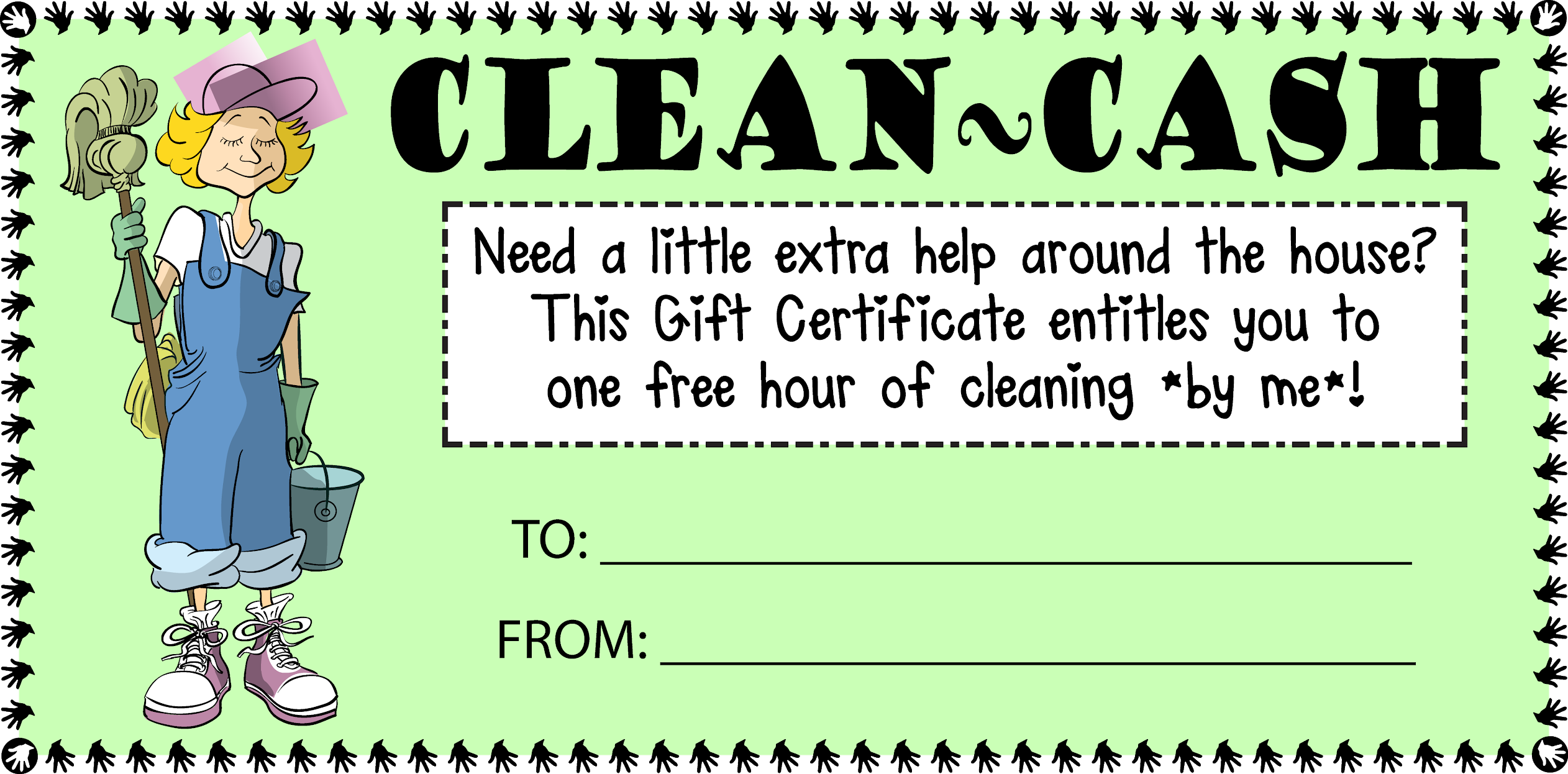 Free Printable House Cleaning Gift Certificate Template Templates Online