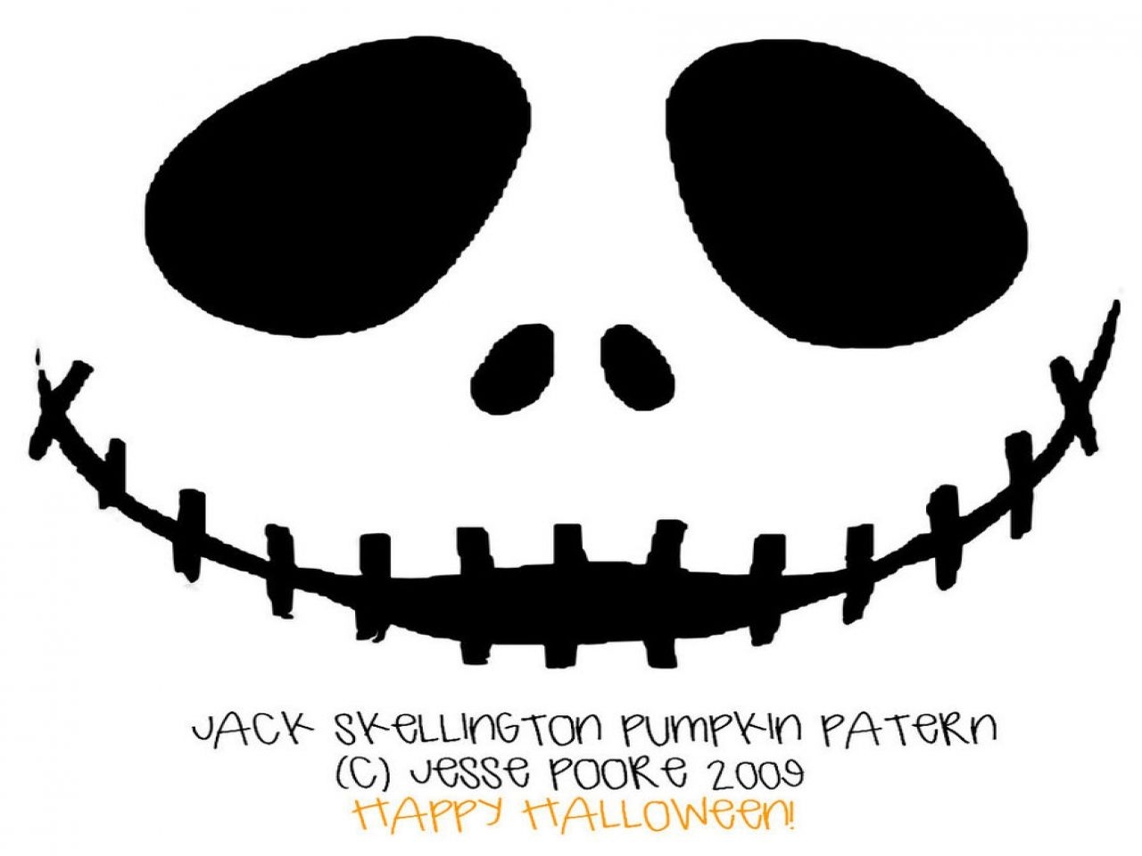 Printable Template Jack Skellington Face