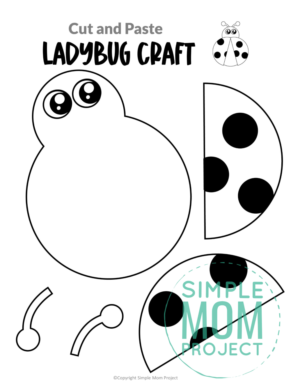 Free Printable Ladybug Craft Template Ladybug Crafts Bug Crafts Insect Crafts